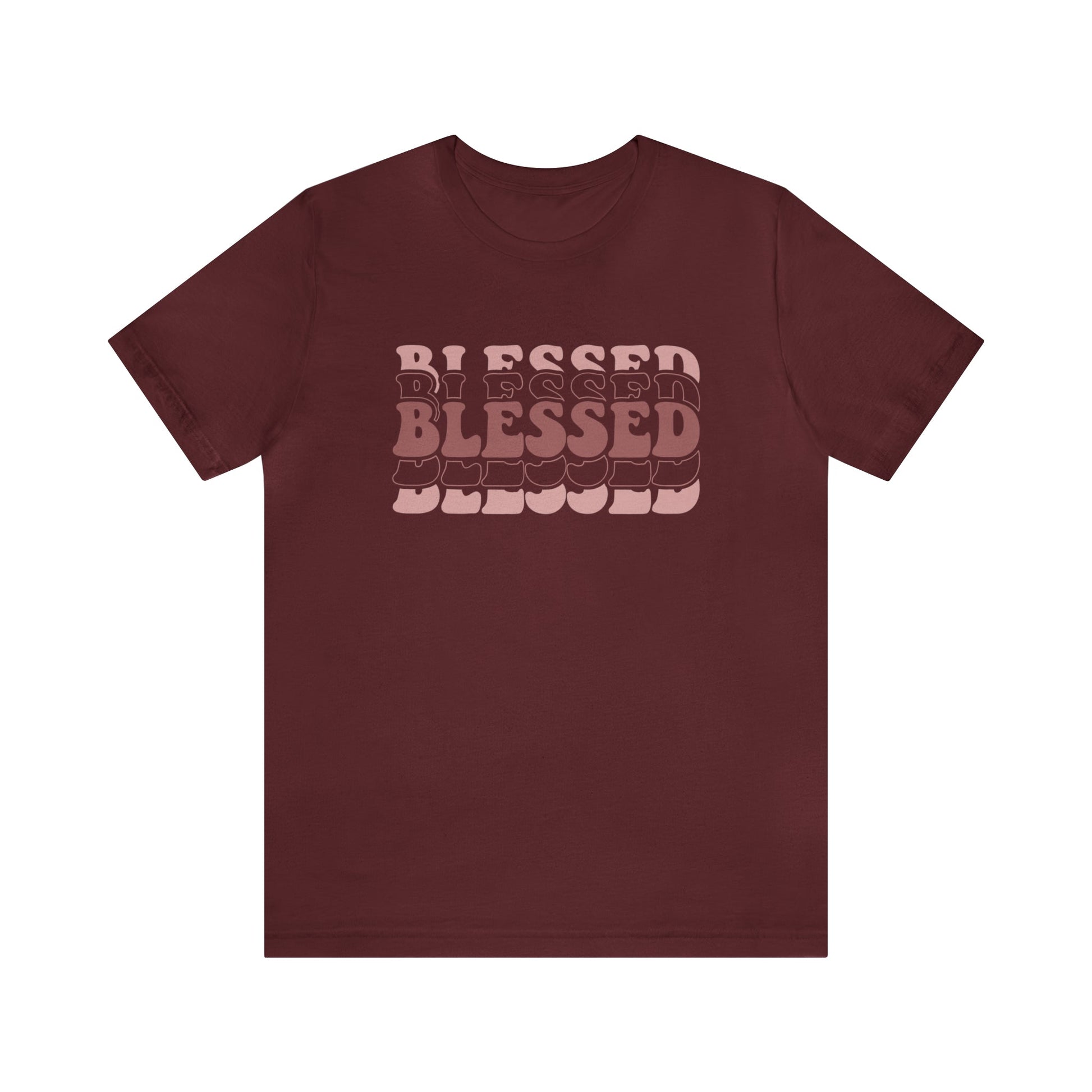 T-Shirt Maroon / S Blessed | Christian | Retro | Jersey Short Sleeve Tee