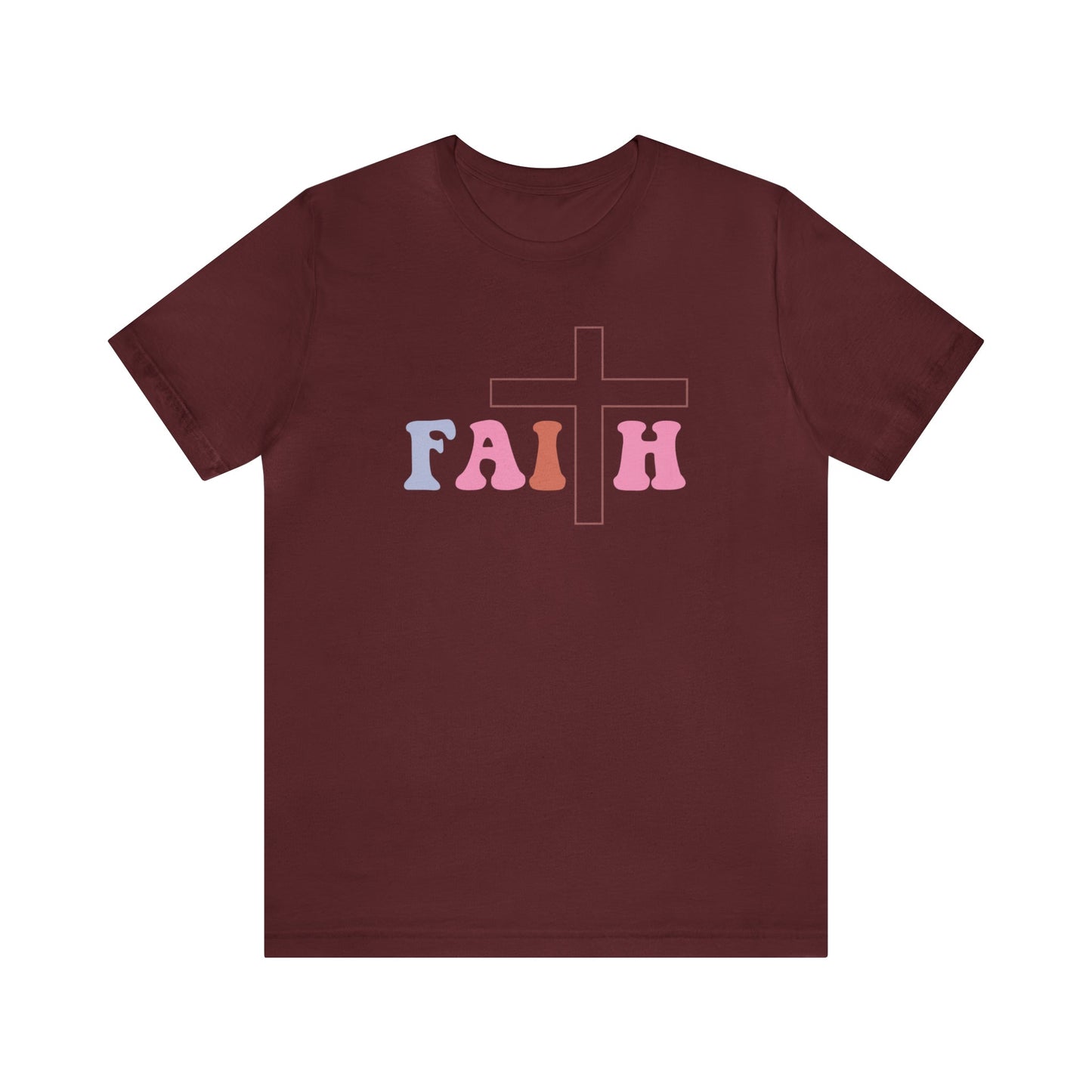 T-Shirt Maroon / S Faith | Christian | Retro | Jersey Short Sleeve Tee