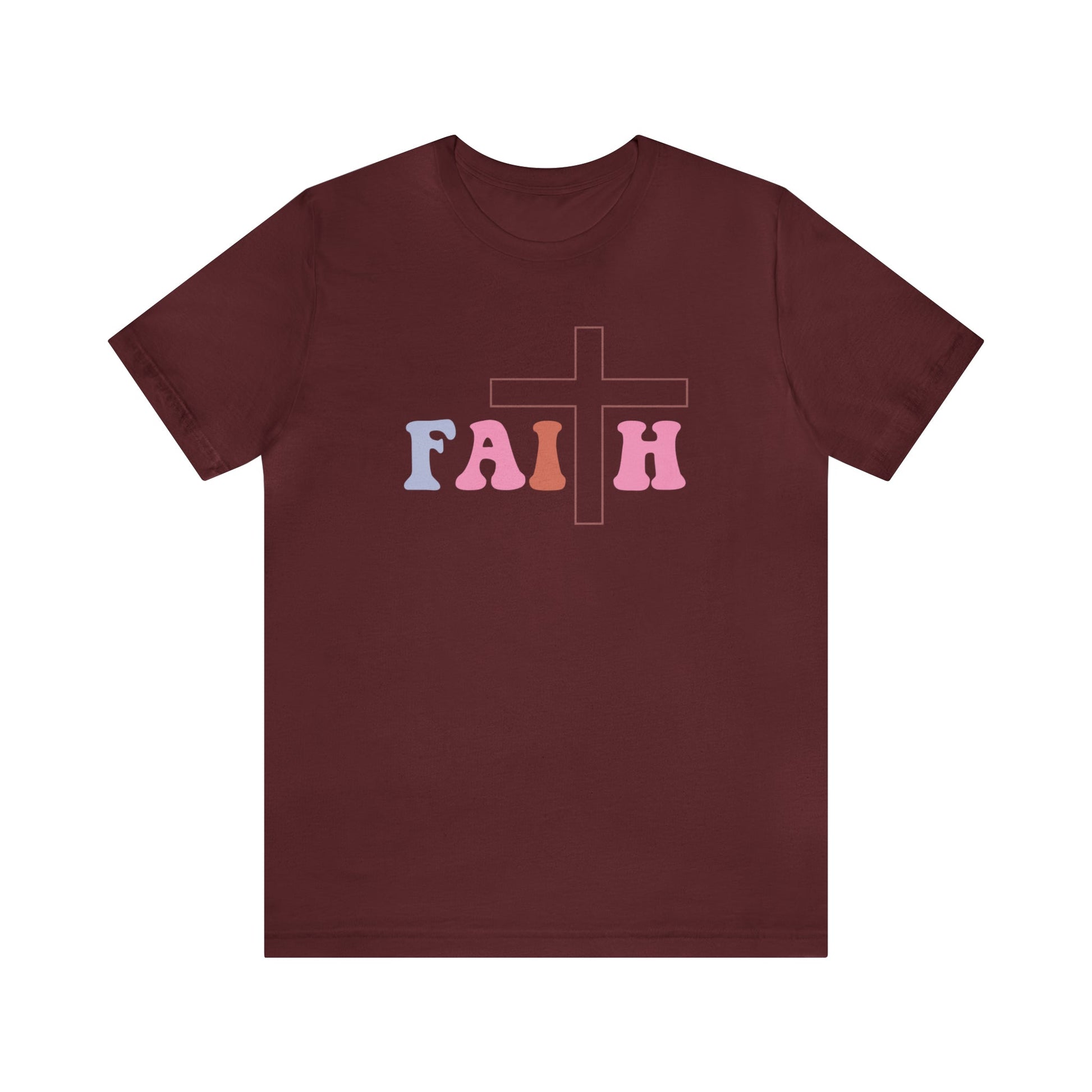 T-Shirt Maroon / S Faith | Christian | Retro | Jersey Short Sleeve Tee