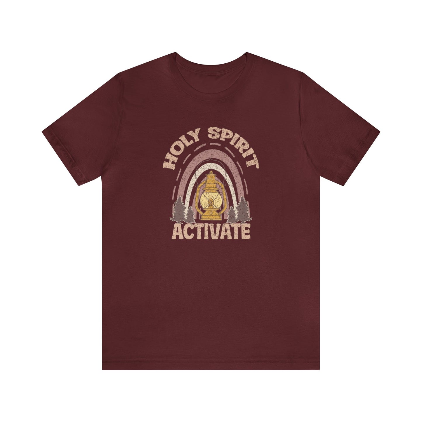 T-Shirt Maroon / S Holy Spirit Activate | Christian | Retro | Jersey Short Sleeve Tee