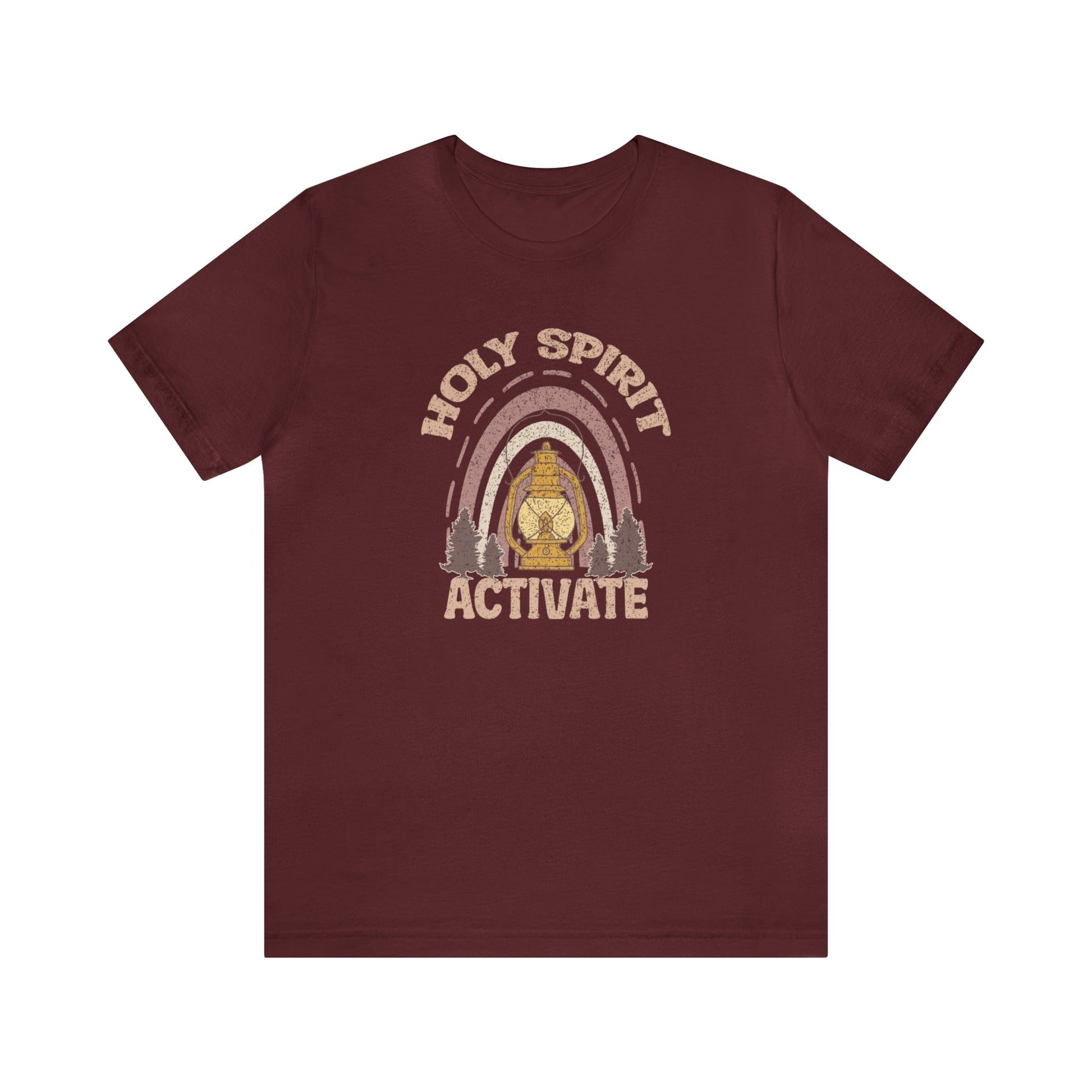 T-Shirt Maroon / S Holy Spirit Activate | Christian | Retro | Jersey Short Sleeve Tee