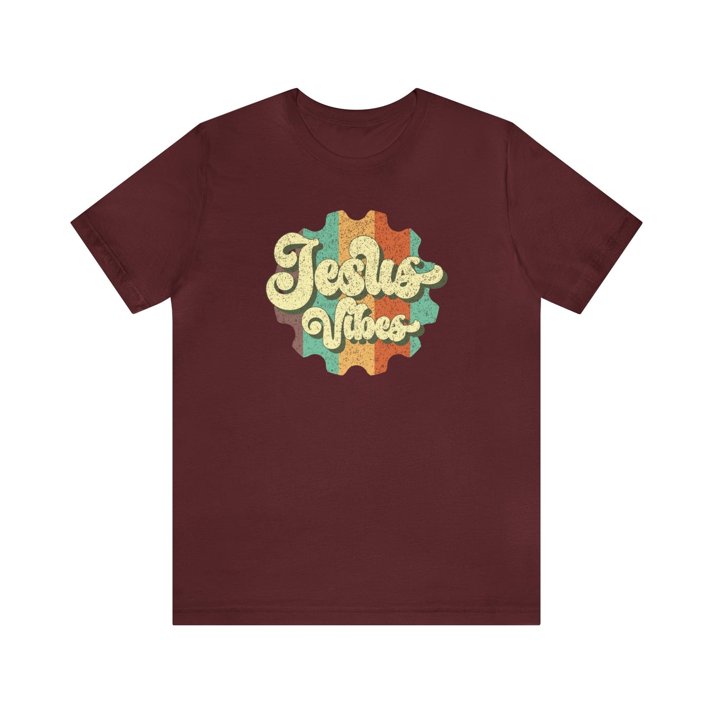 T-Shirt Maroon / S Jesus Vibes | Christian | Retro | Jersey Short Sleeve Tee