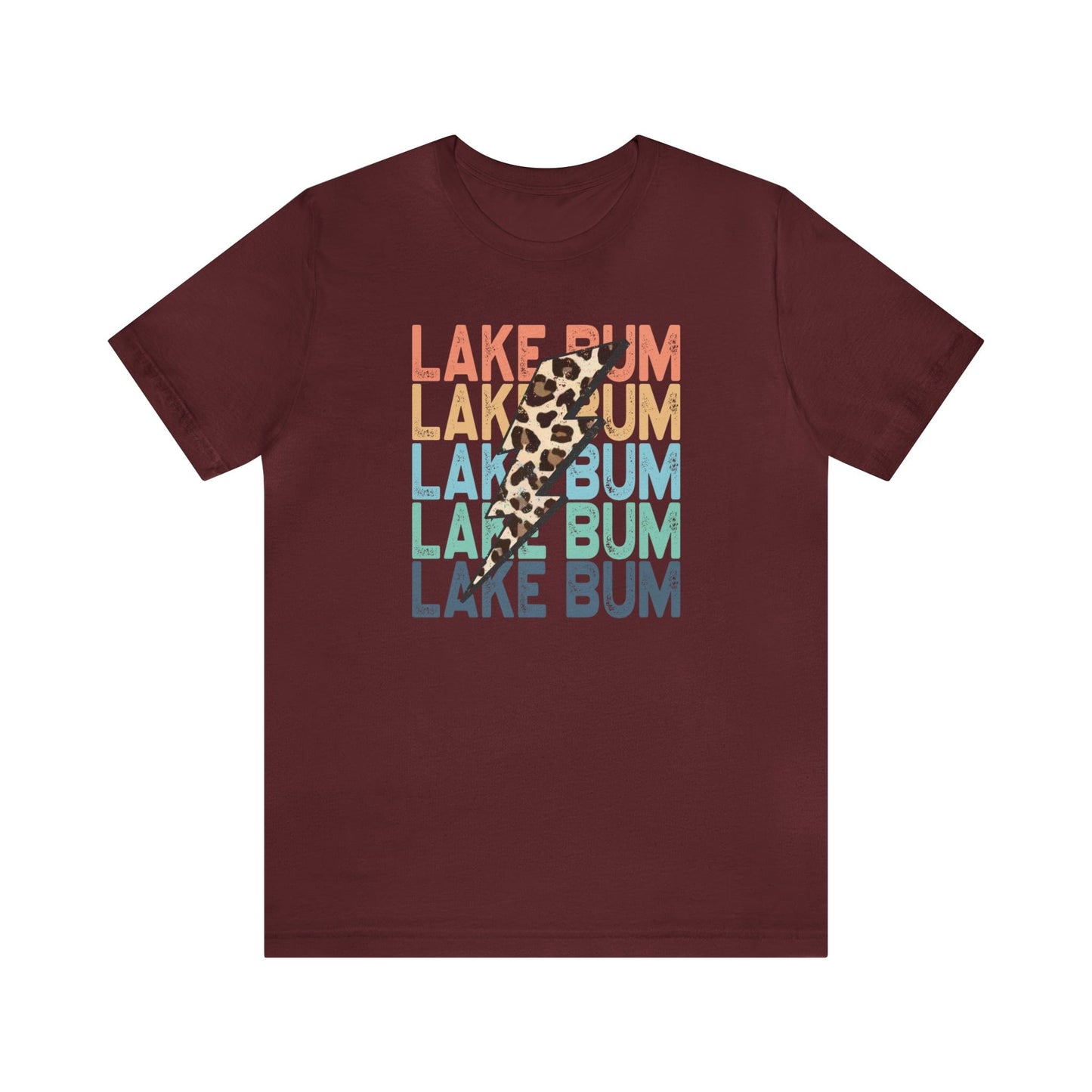 T-Shirt Maroon / S Lake Bum | Leopard Lightening | Jersey Short Sleeve Tee