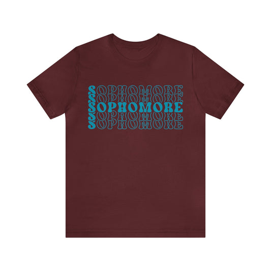 T-Shirt Maroon / S Sophomore | Stacked Retro | Jersey Short Sleeve Tee