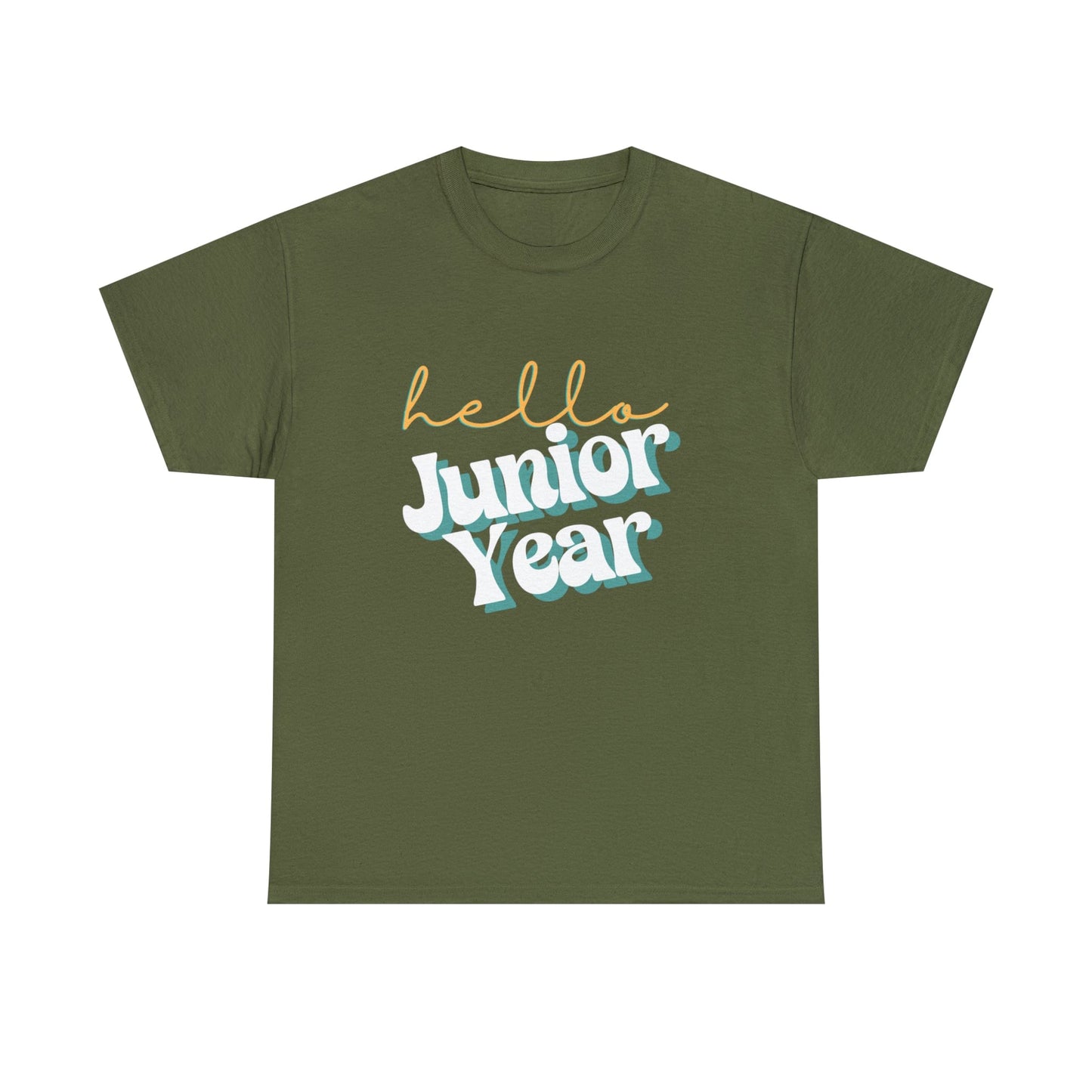 T-Shirt Military Green / S Hello Junior Year | Retro | ADULT Sizes | Cotton Tee