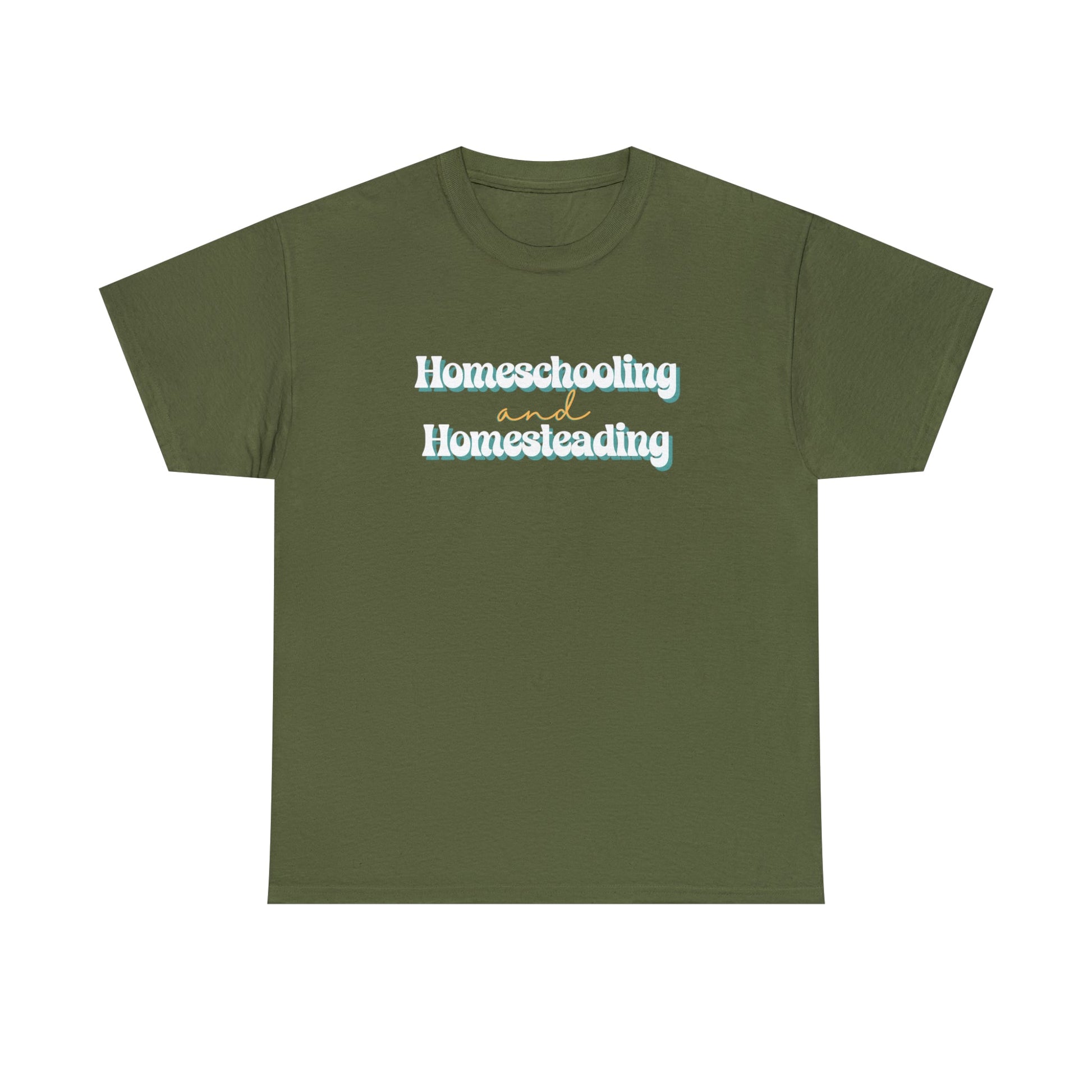 T-Shirt Military Green / S Homeschooling and Homesteading | Retro | Cotton Tee