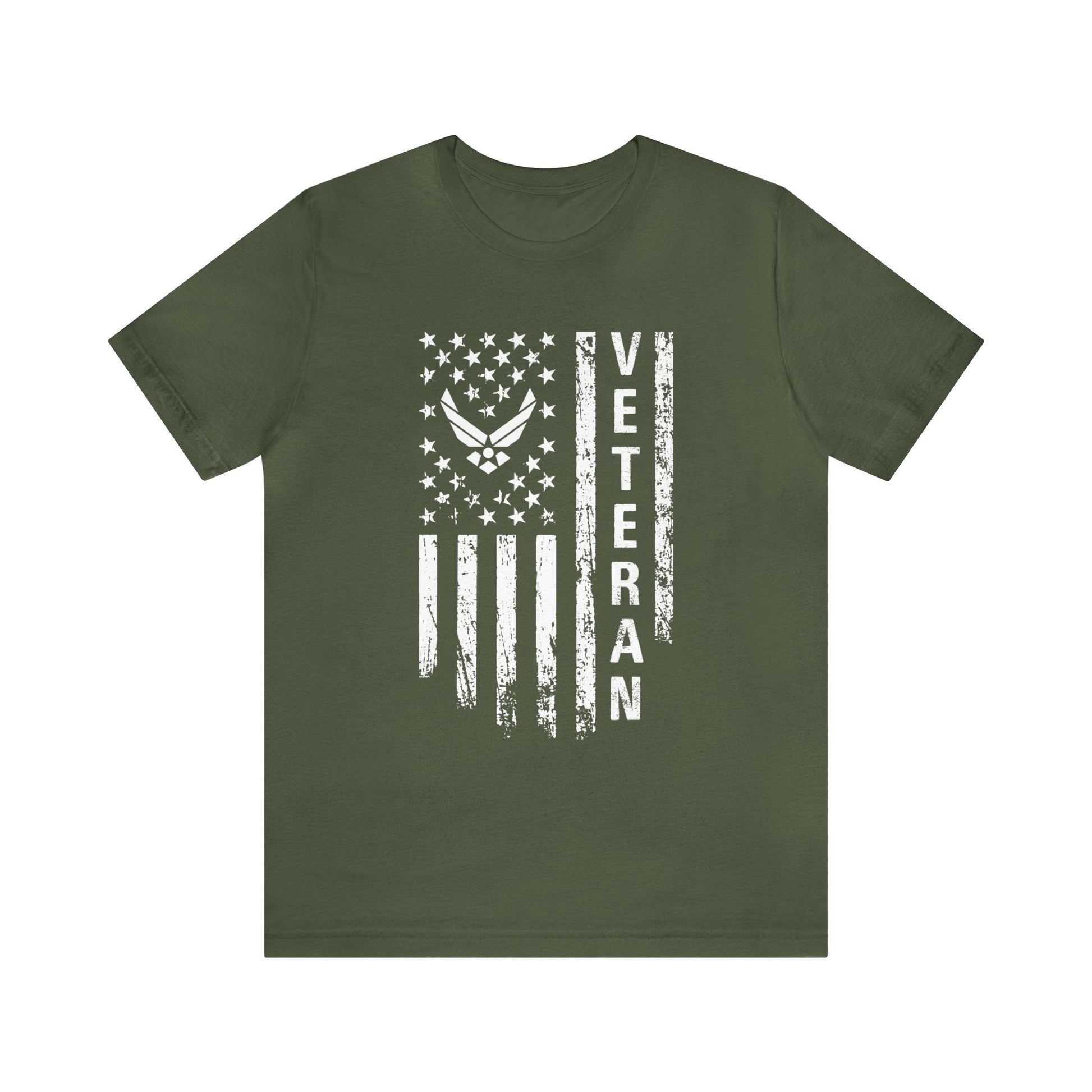 T-Shirt Military Green / XS US Air Force Veteran | Flag | Jersey Short Sleeve Tee