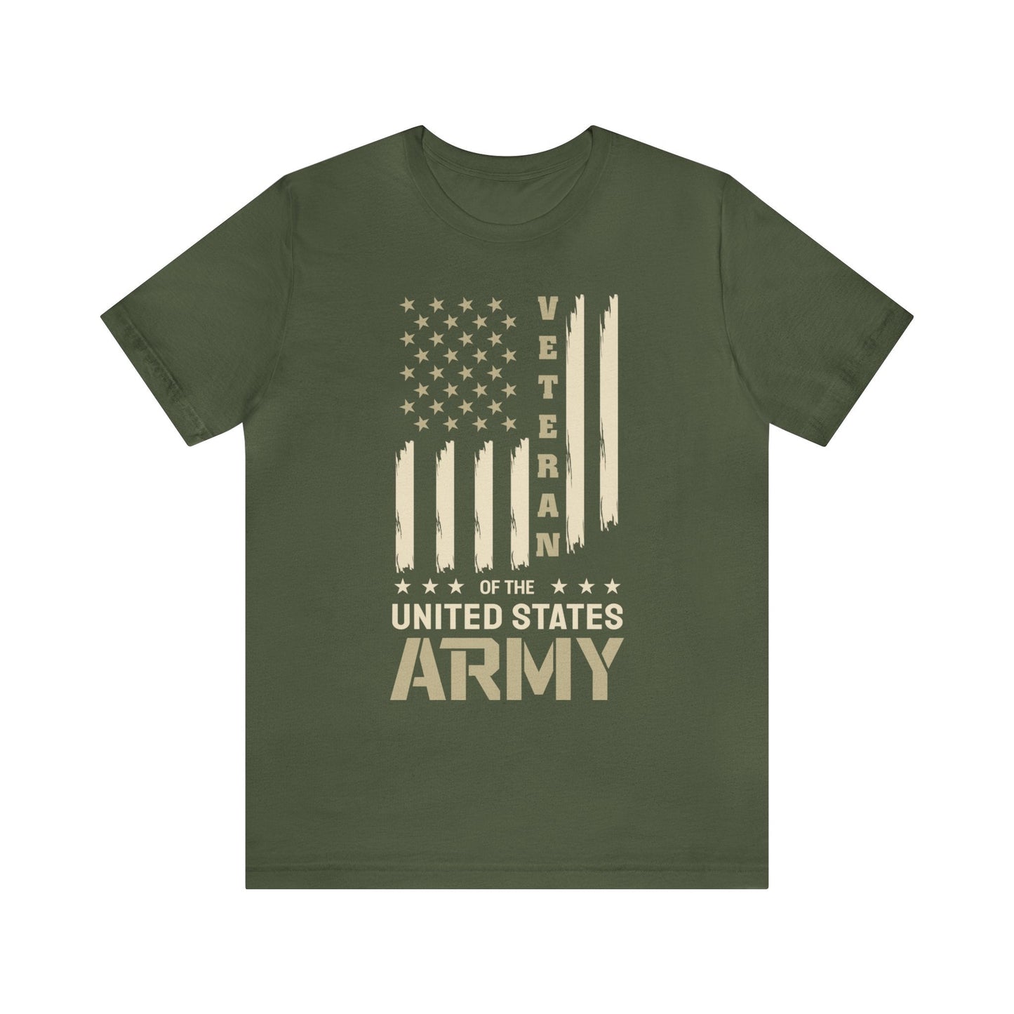 T-Shirt Military Green / XS US Army Veteran | Flag | Jersey Short Sleeve Tee