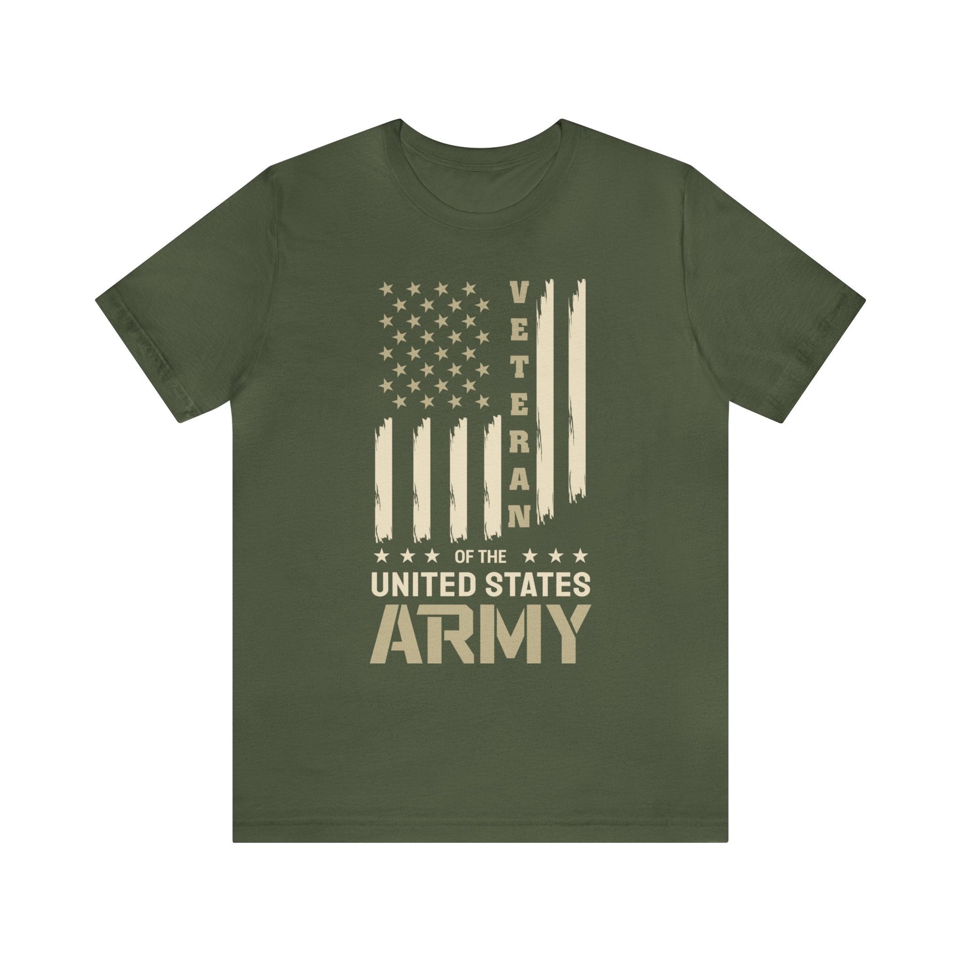 T-Shirt Military Green / XS US Army Veteran | Flag | Jersey Short Sleeve Tee