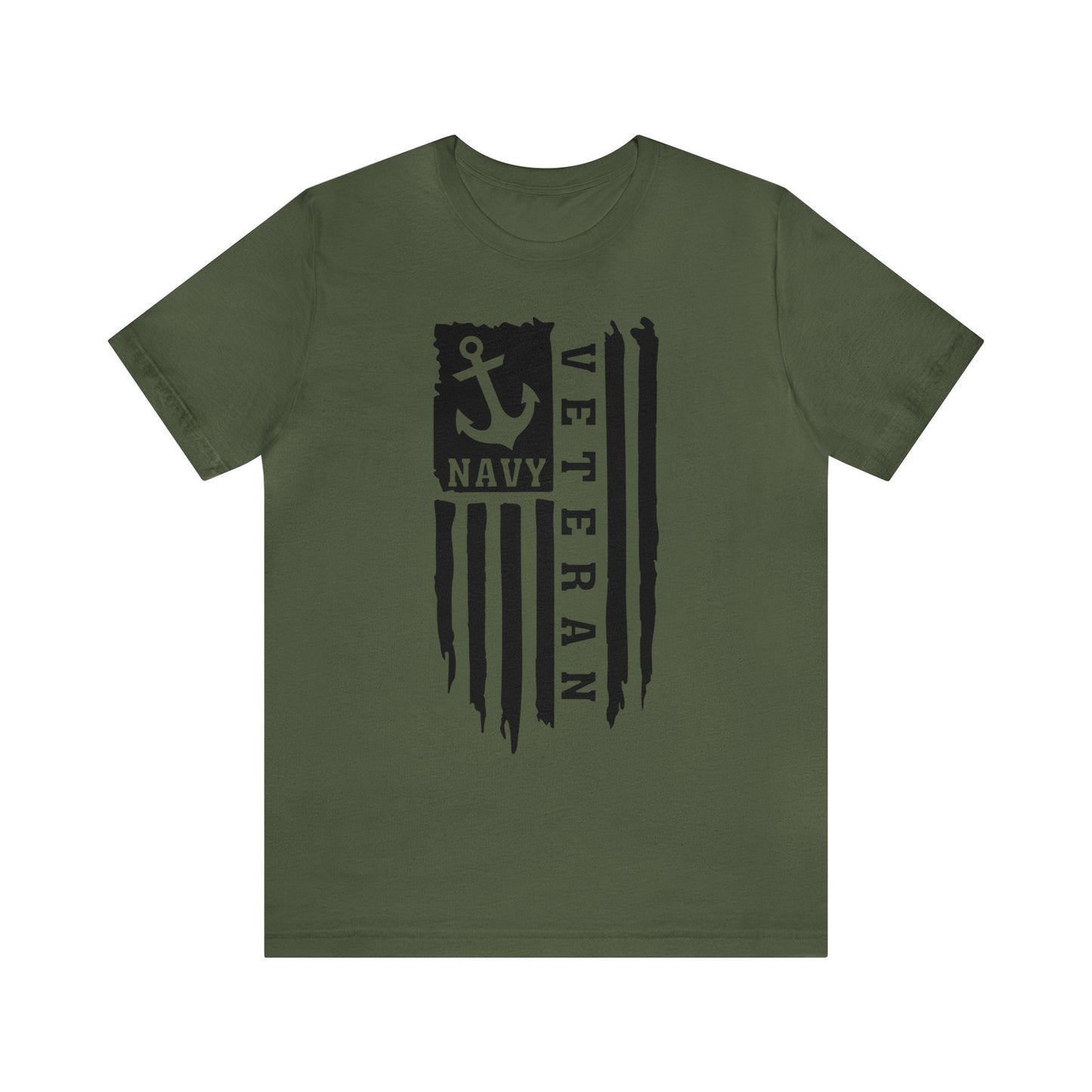 T-Shirt Military Green / XS US Navy Veteran | Flag | Jersey Short Sleeve Tee