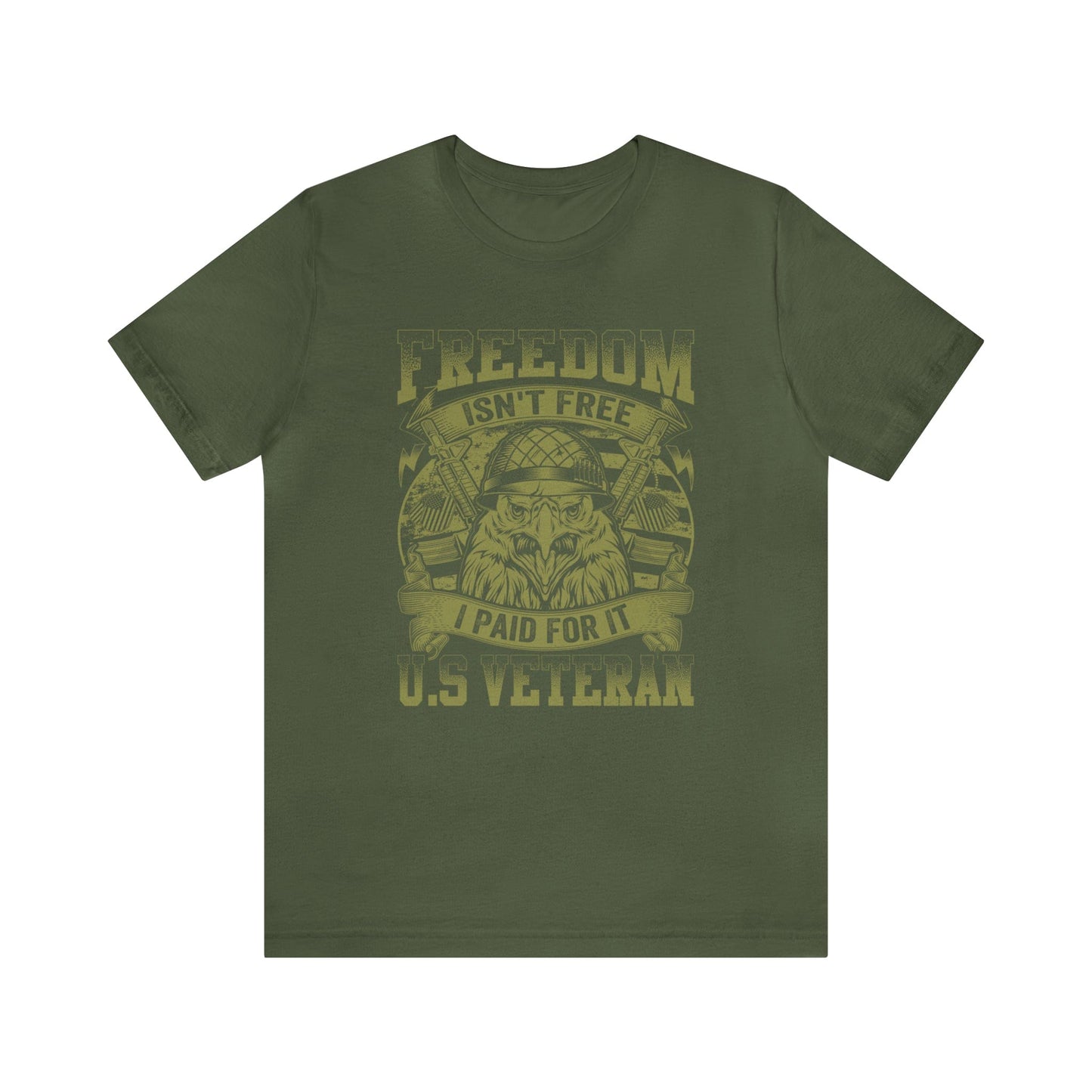 T-Shirt Military Green / XS US Veteran | Freedom Isn't Free | Jersey Short Sleeve Tee