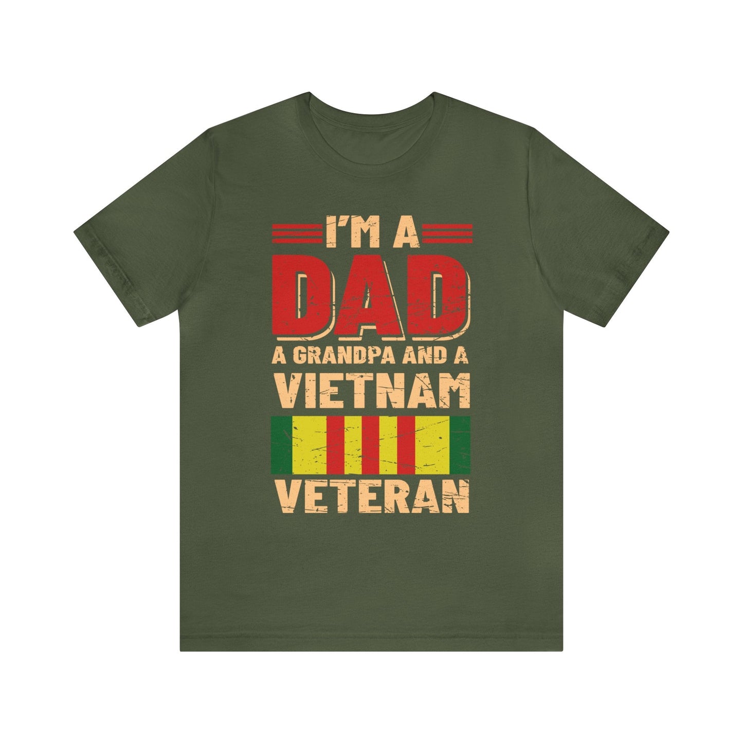 T-Shirt Military Green / XS Vietnam Veteran | Dad | Grandpa | Jersey Short Sleeve Tee