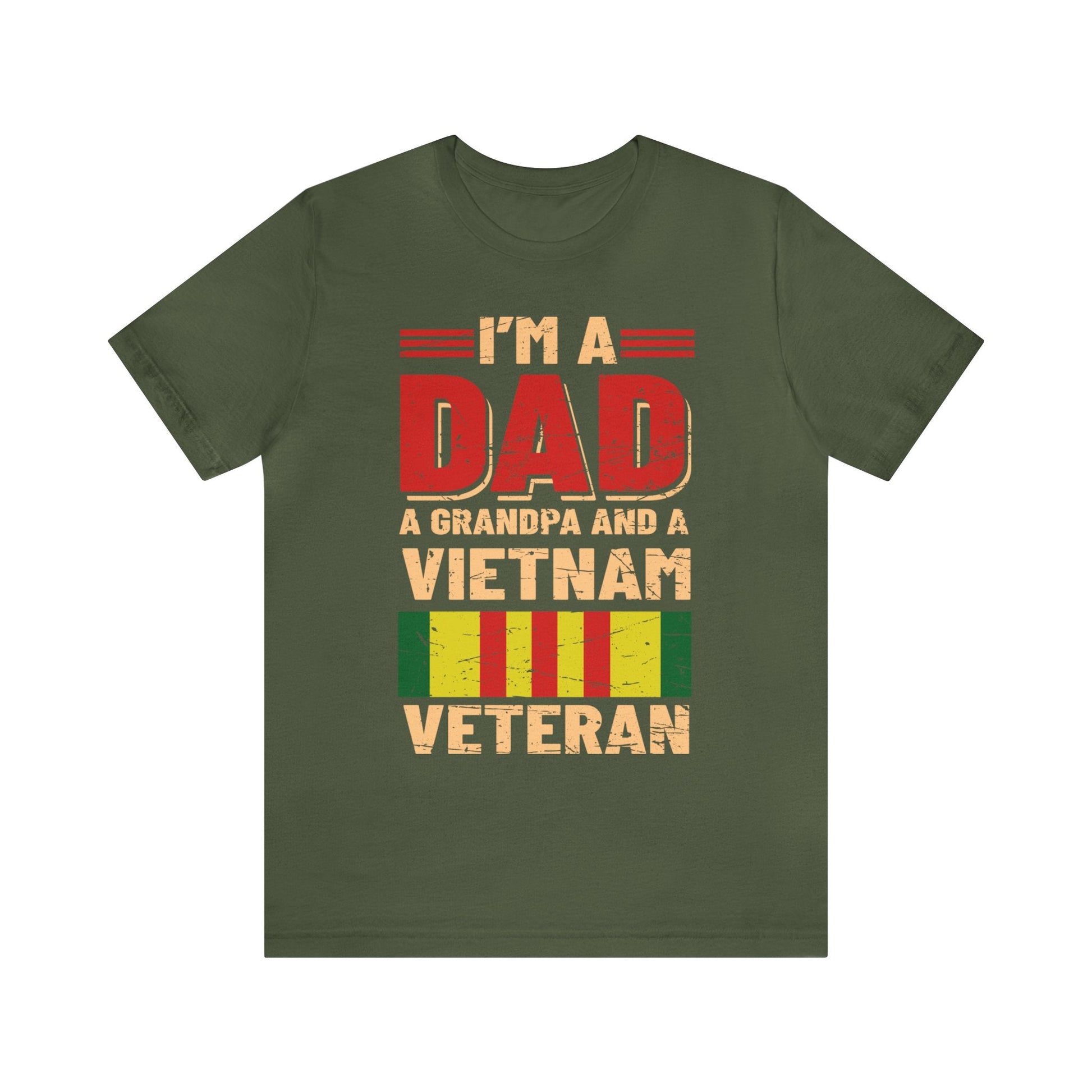 T-Shirt Military Green / XS Vietnam Veteran | Dad | Grandpa | Jersey Short Sleeve Tee