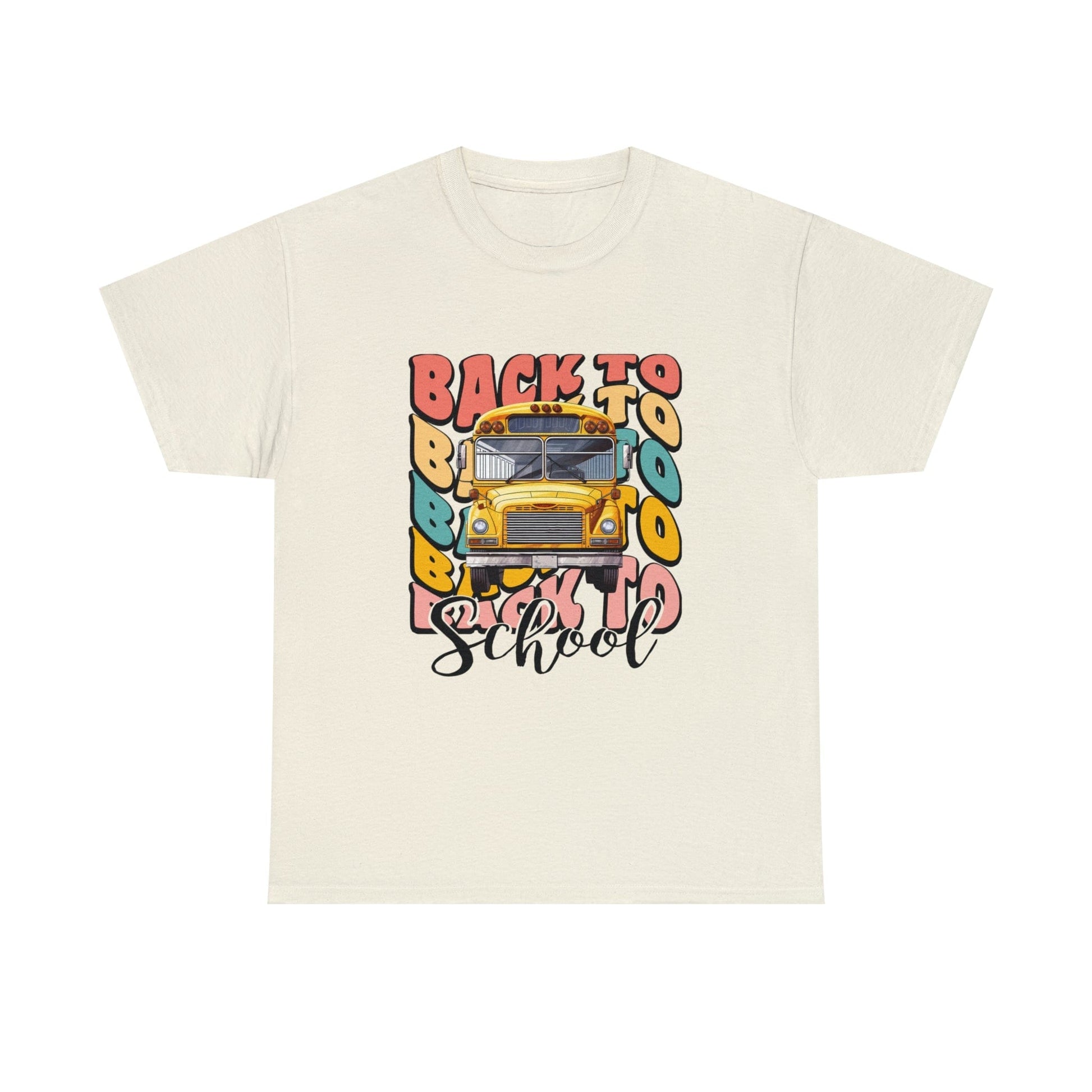 T-Shirt Natural / S Back to School | School Bus | Retro | ADULT sizes | Cotton Tee