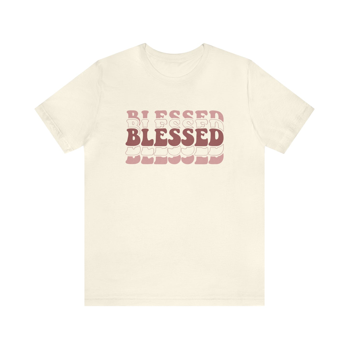 T-Shirt Natural / S Blessed | Christian | Retro | Jersey Short Sleeve Tee