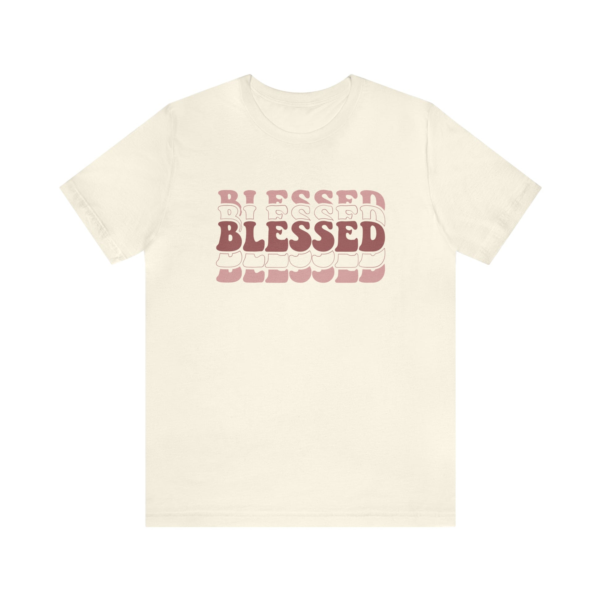 T-Shirt Natural / S Blessed | Christian | Retro | Jersey Short Sleeve Tee