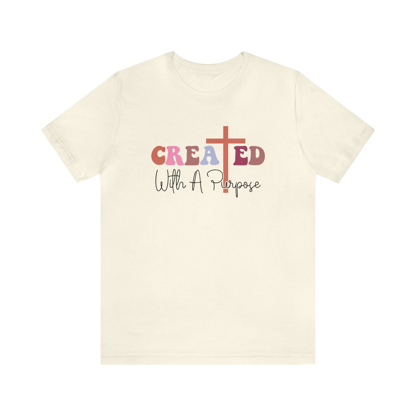 T-Shirt Natural / S Created With a Purpose | Christian | Retro | Jersey Short Sleeve Tee