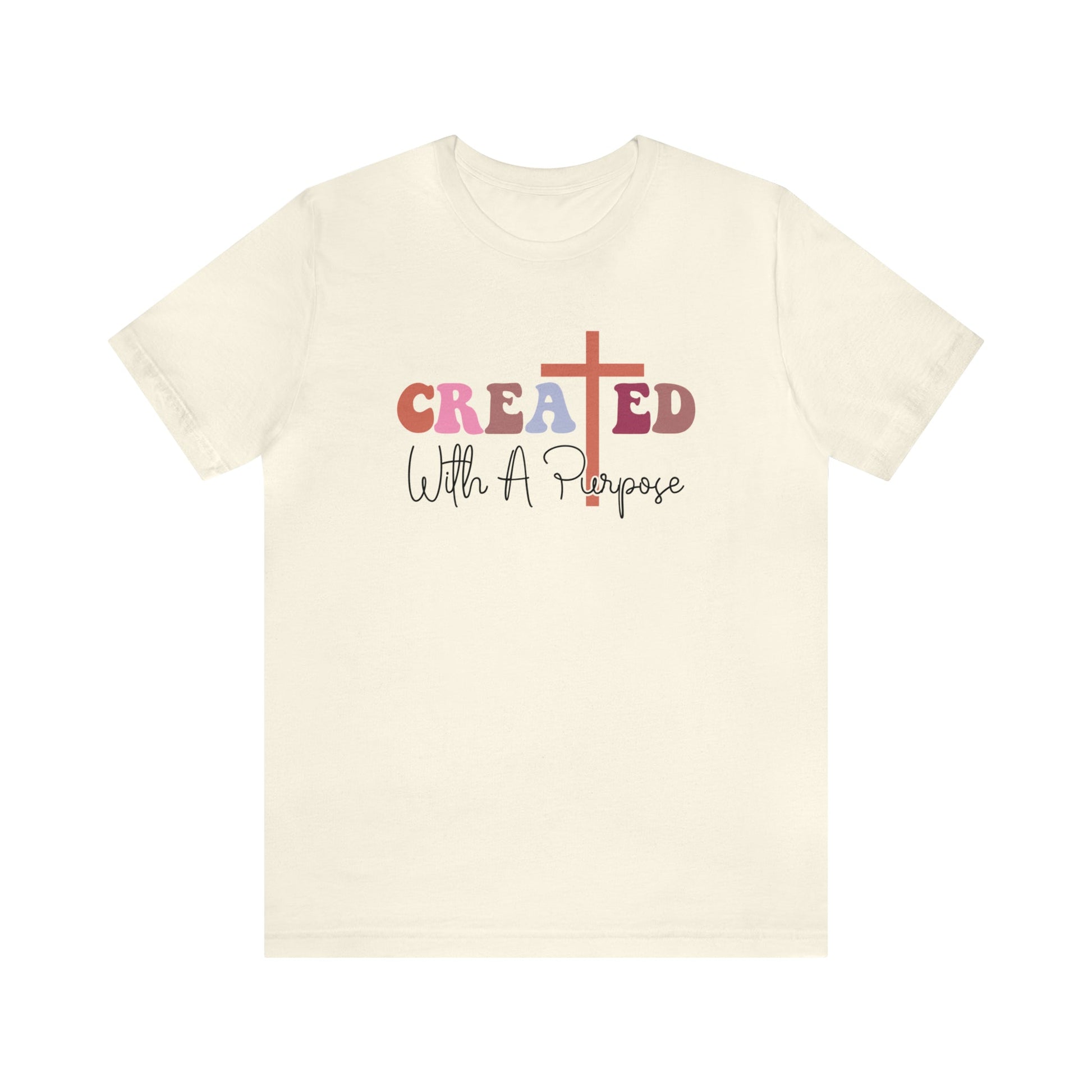 T-Shirt Natural / S Created With a Purpose | Christian | Retro | Jersey Short Sleeve Tee