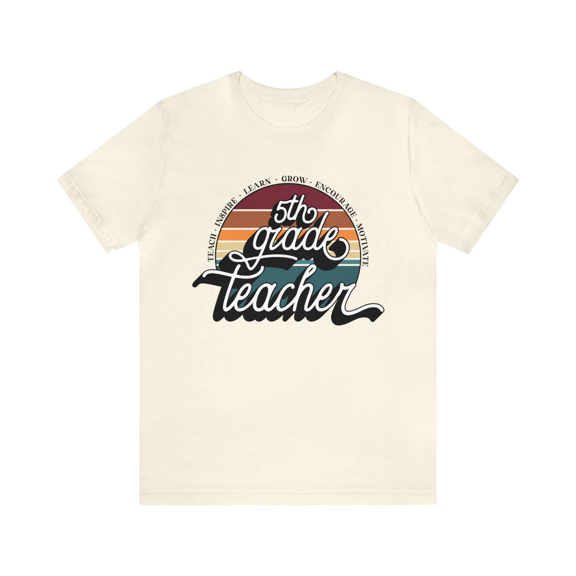 T-Shirt Natural / S Fifth Grade Teacher | Retro | Jersey Short Sleeve Tee