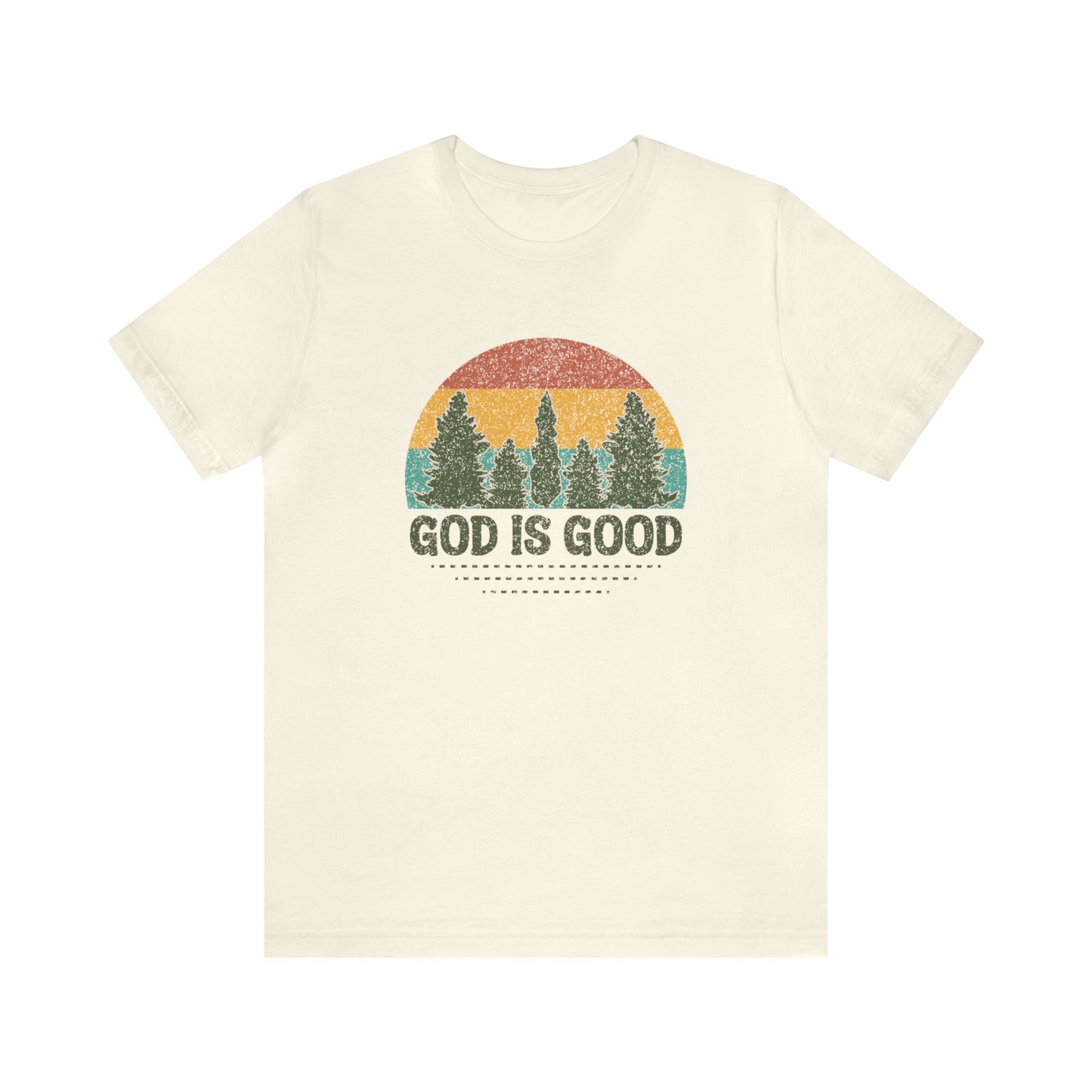 T-Shirt Natural / S God is Good | Christian | Retro | Jersey Short Sleeve Tee