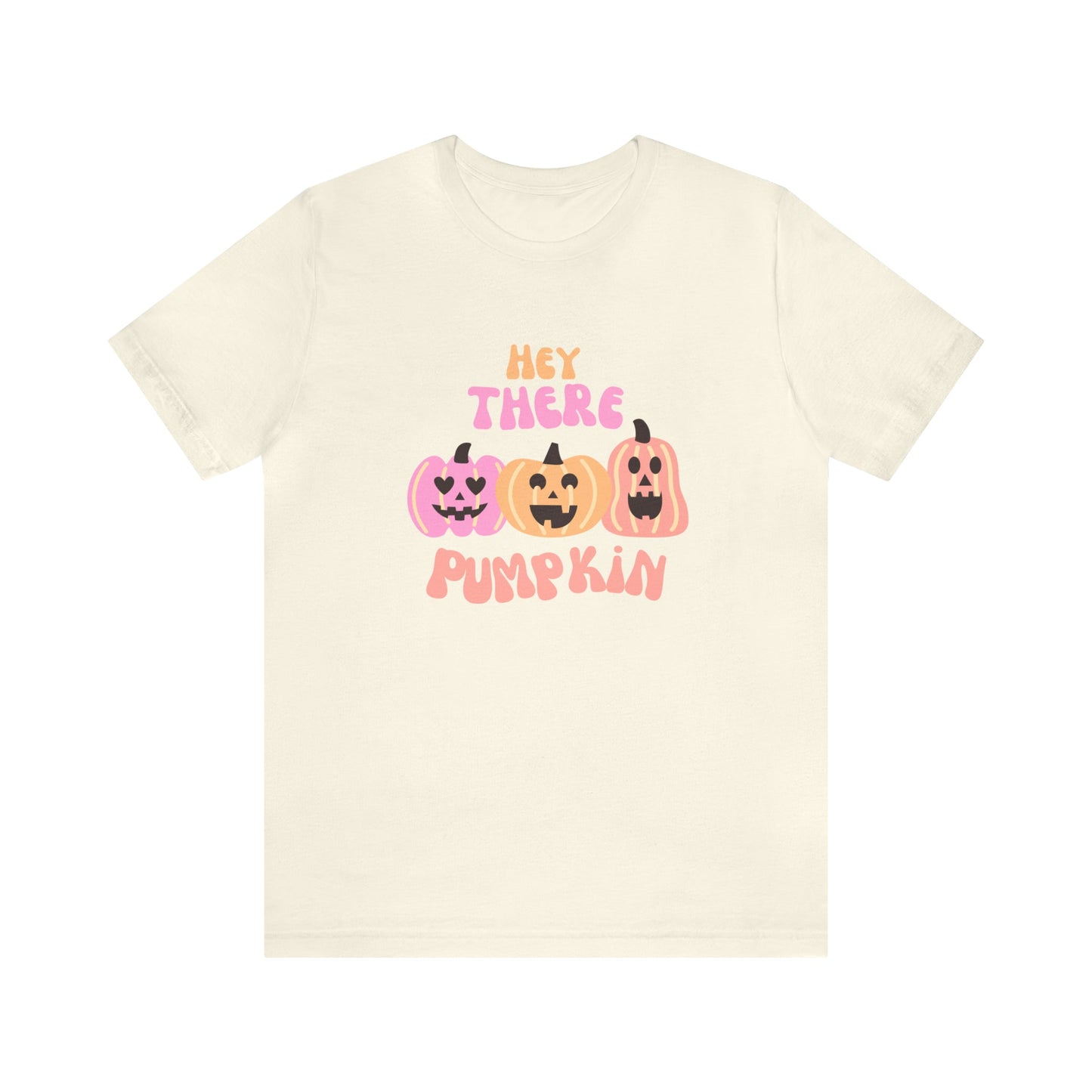 T-Shirt Natural / S Hey There Pumpkin | Retro | Jersey Short Sleeve Tee