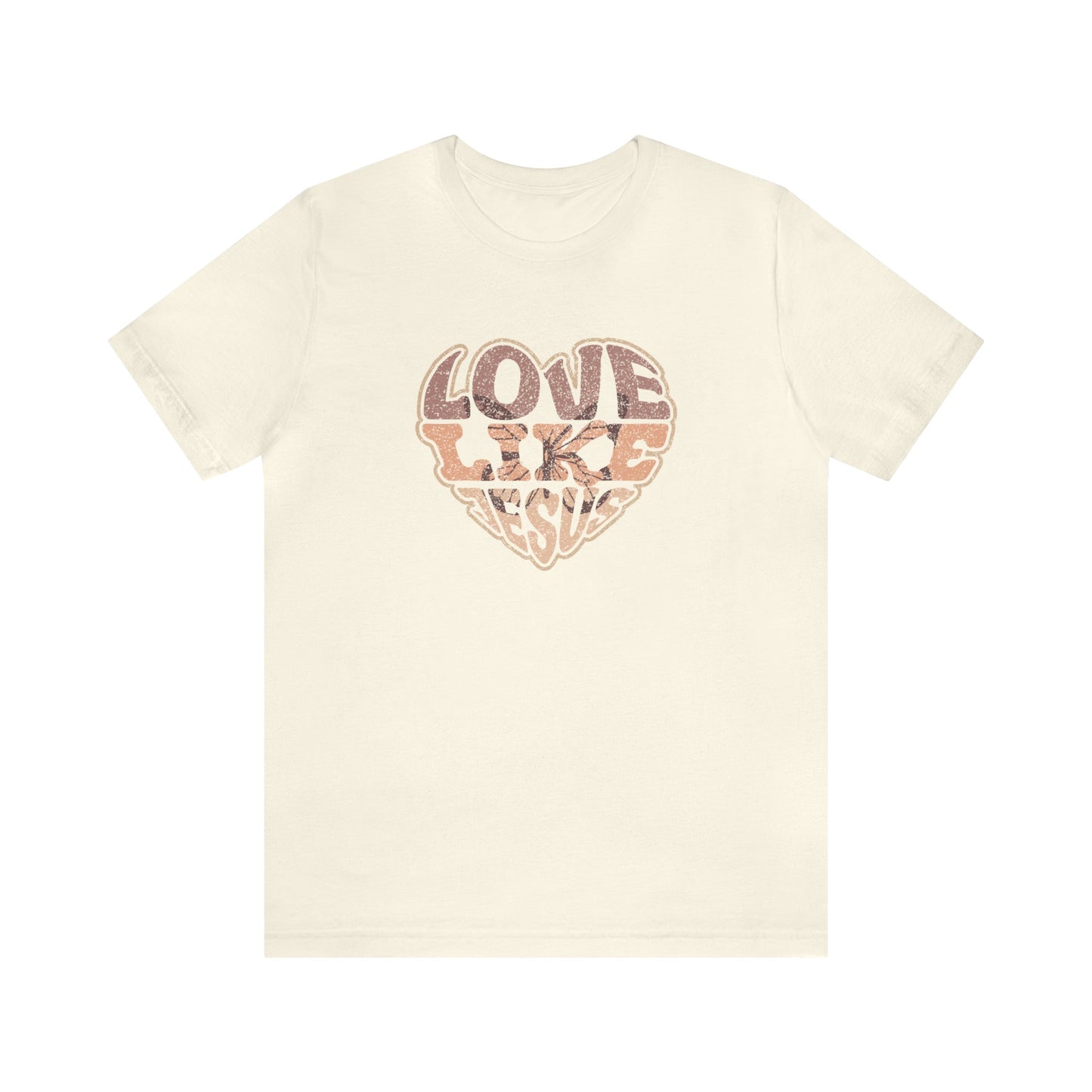 T-Shirt Natural / S Love Like Jesus | Christian | Retro | Jersey Short Sleeve Tee