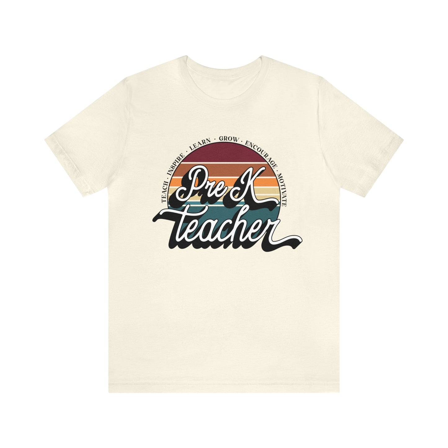 T-Shirt Natural / S Pre-K Teacher | Retro | Jersey Short Sleeve Tee