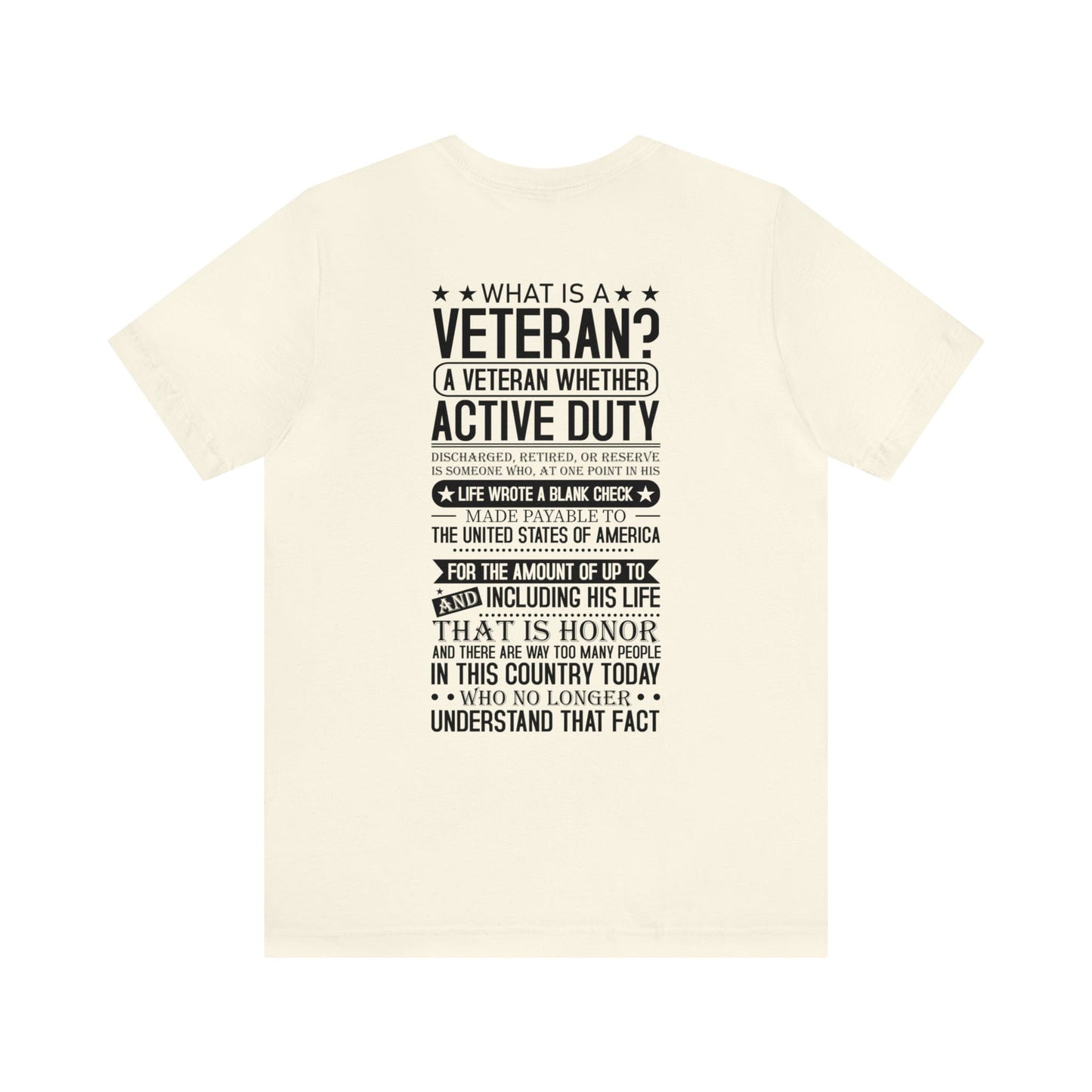 T-Shirt Natural / S Veteran | What is a Veteran | Jersey Short Sleeve Tee