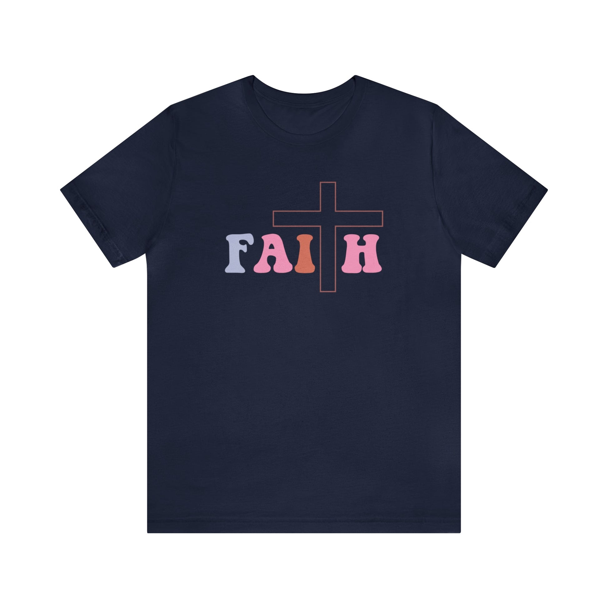 T-Shirt Navy / S Faith | Christian | Retro | Jersey Short Sleeve Tee