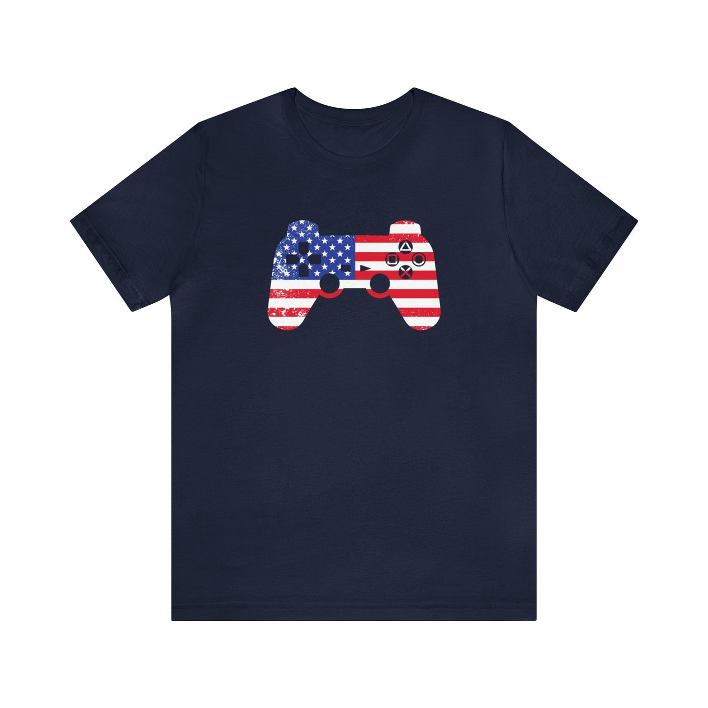 T-Shirt Navy / S Gamer | USA | Flag | Patriotic | Jersey Short Sleeve Tee