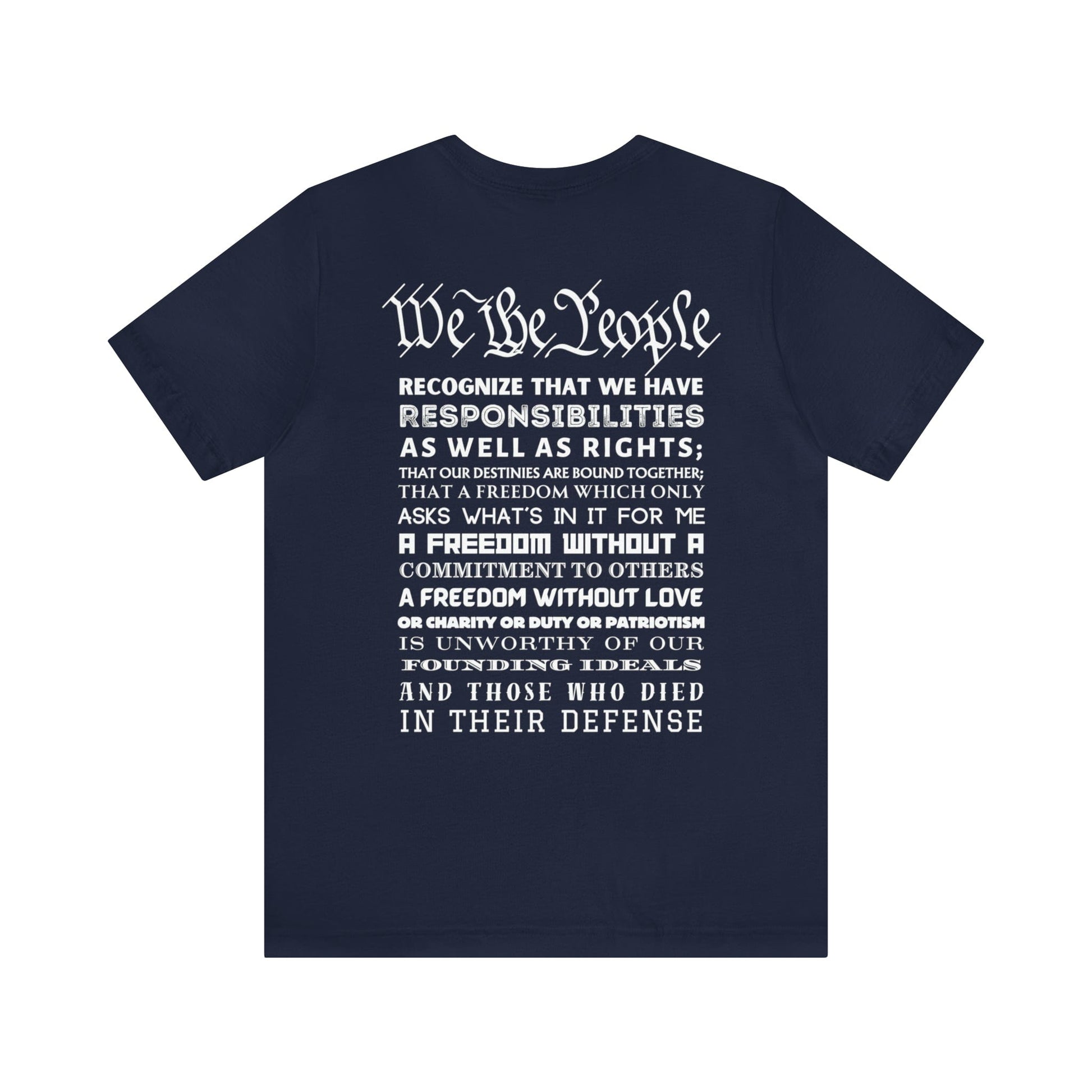 T-Shirt Navy / S We the People | Responsibilities and Rights | Back Print | Jersey Short Sleeve Tee