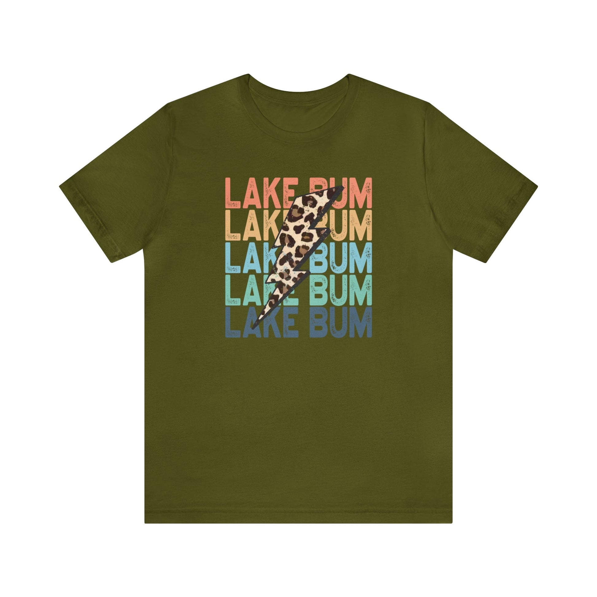 T-Shirt Olive / S Lake Bum | Leopard Lightening | Jersey Short Sleeve Tee