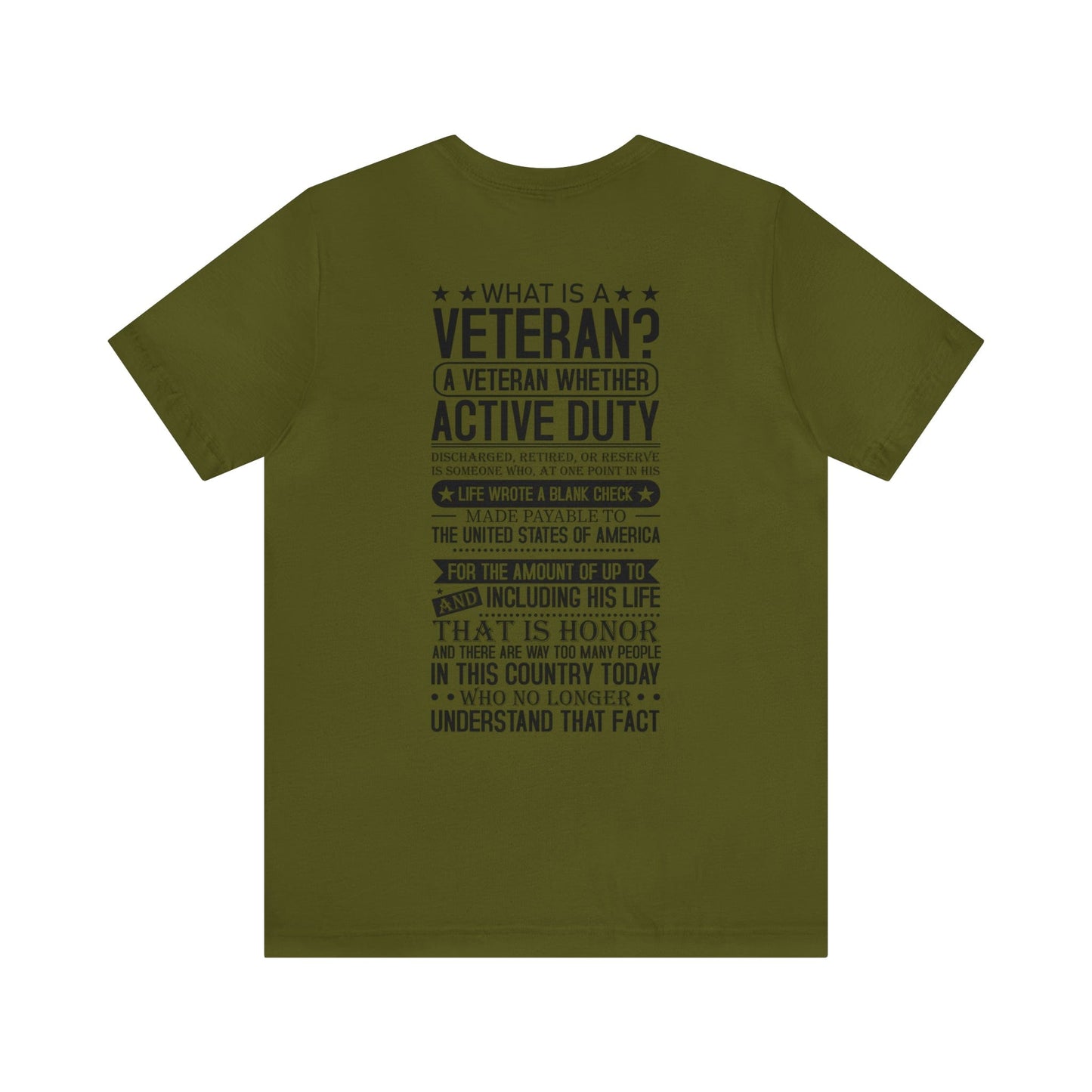 T-Shirt Olive / S Veteran | What is a Veteran | Jersey Short Sleeve Tee