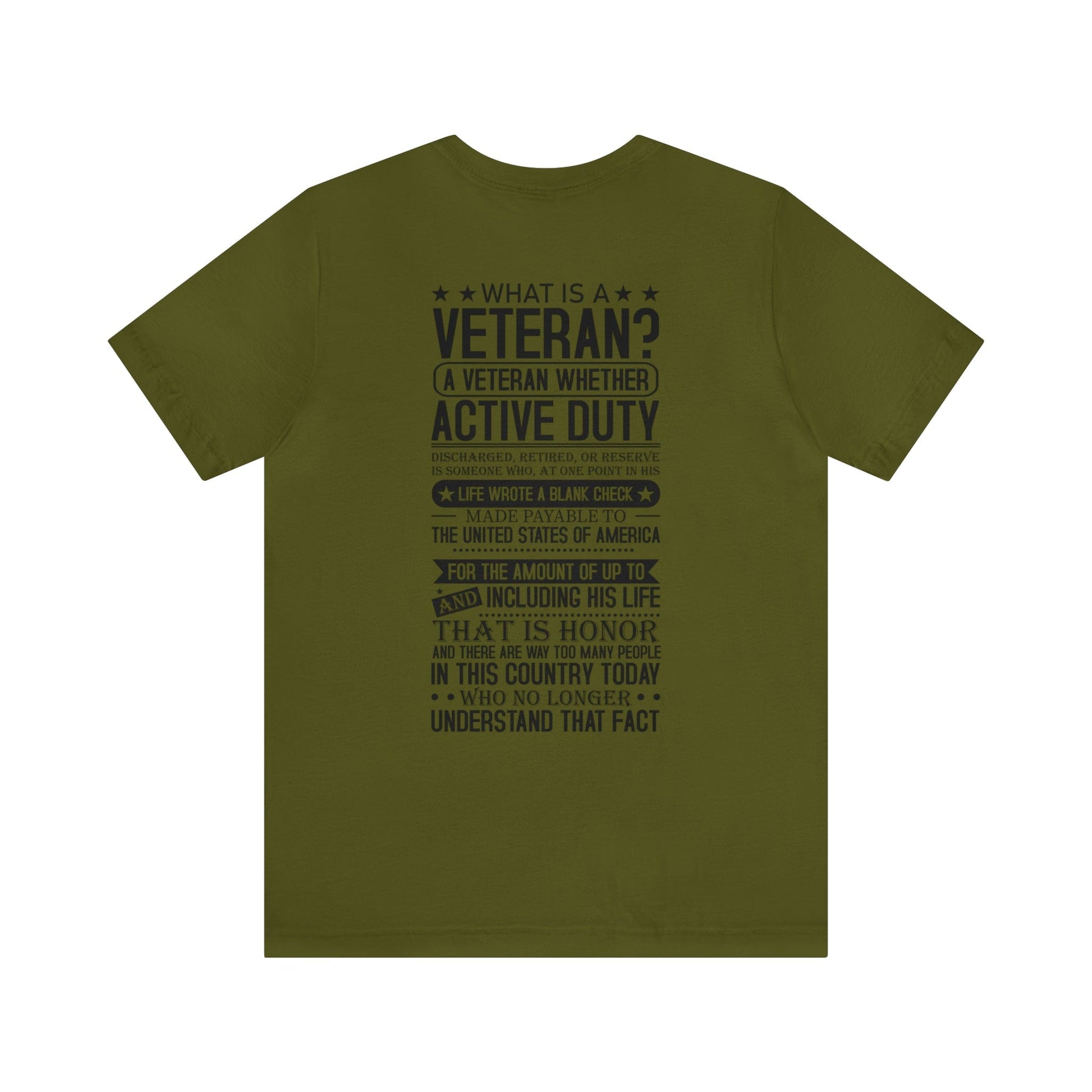 T-Shirt Olive / S Veteran | What is a Veteran | Jersey Short Sleeve Tee