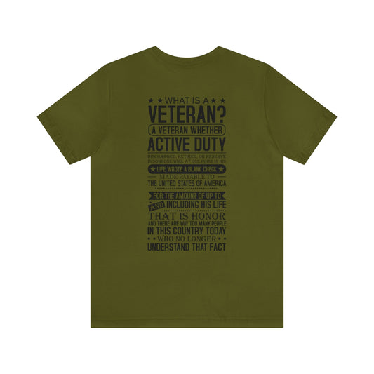 T-Shirt Olive / S Veteran | What is a Veteran | Jersey Short Sleeve Tee