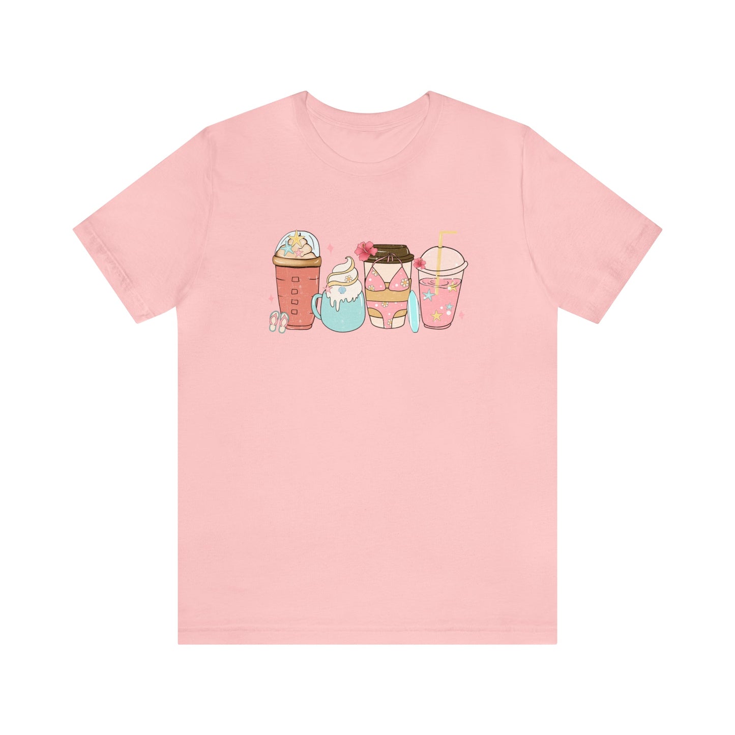 T-Shirt Pink / S Coffee in the Summertime | Vacation | Summer | Jersey Short Sleeve Tee