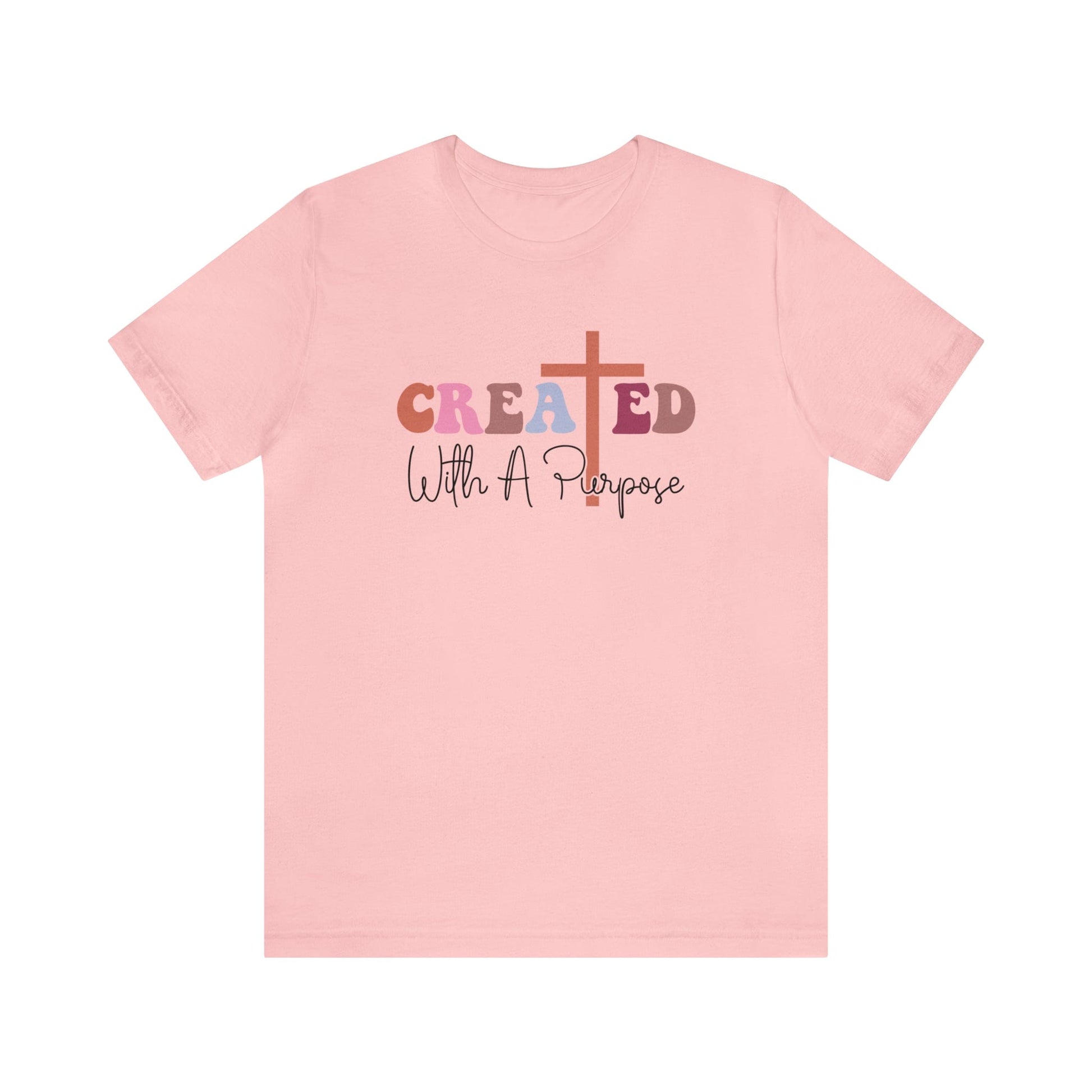 T-Shirt Pink / S Created With a Purpose | Christian | Retro | Jersey Short Sleeve Tee