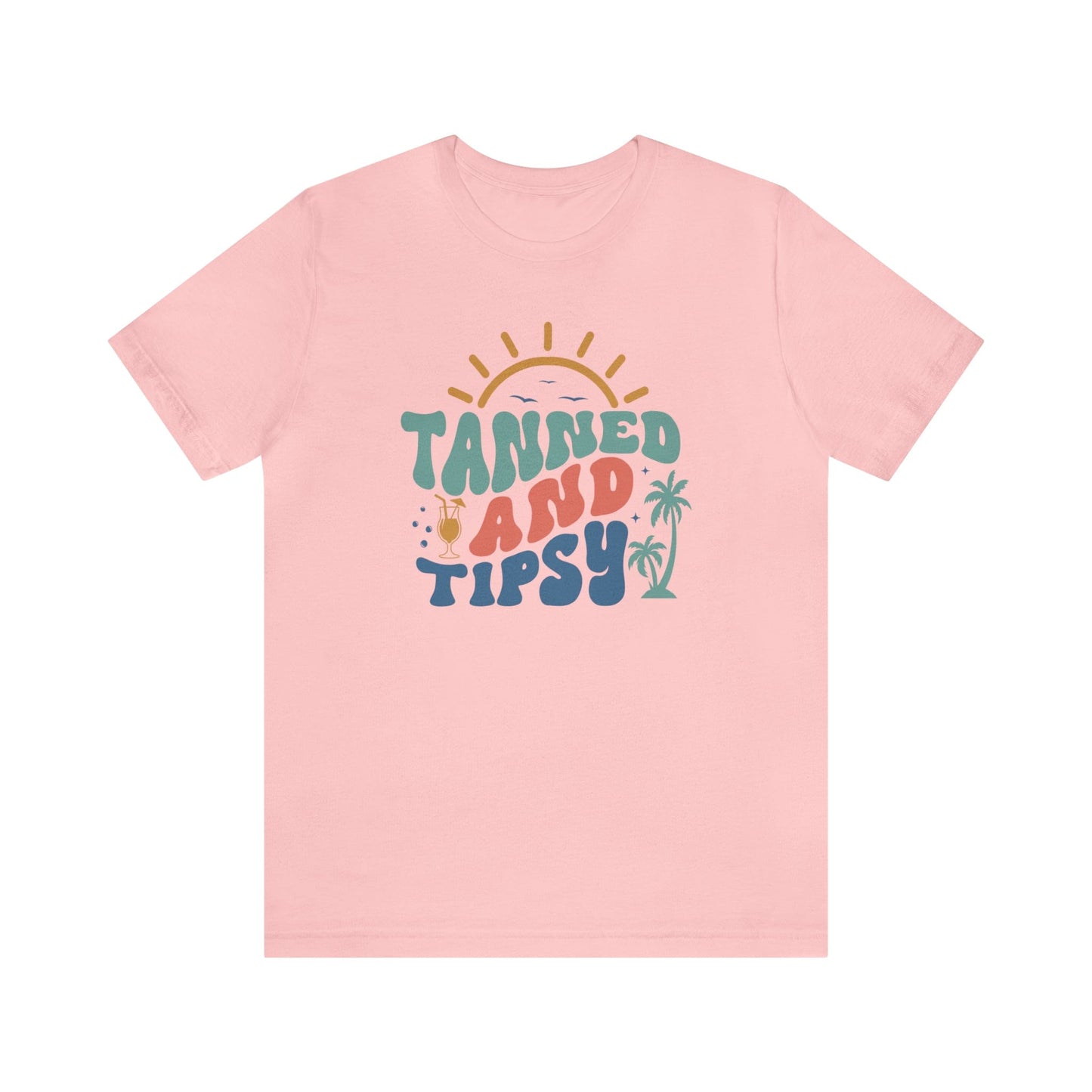 T-Shirt Pink / S Tanned and Tipsy | Vacation | Summer | Jersey Short Sleeve Tee