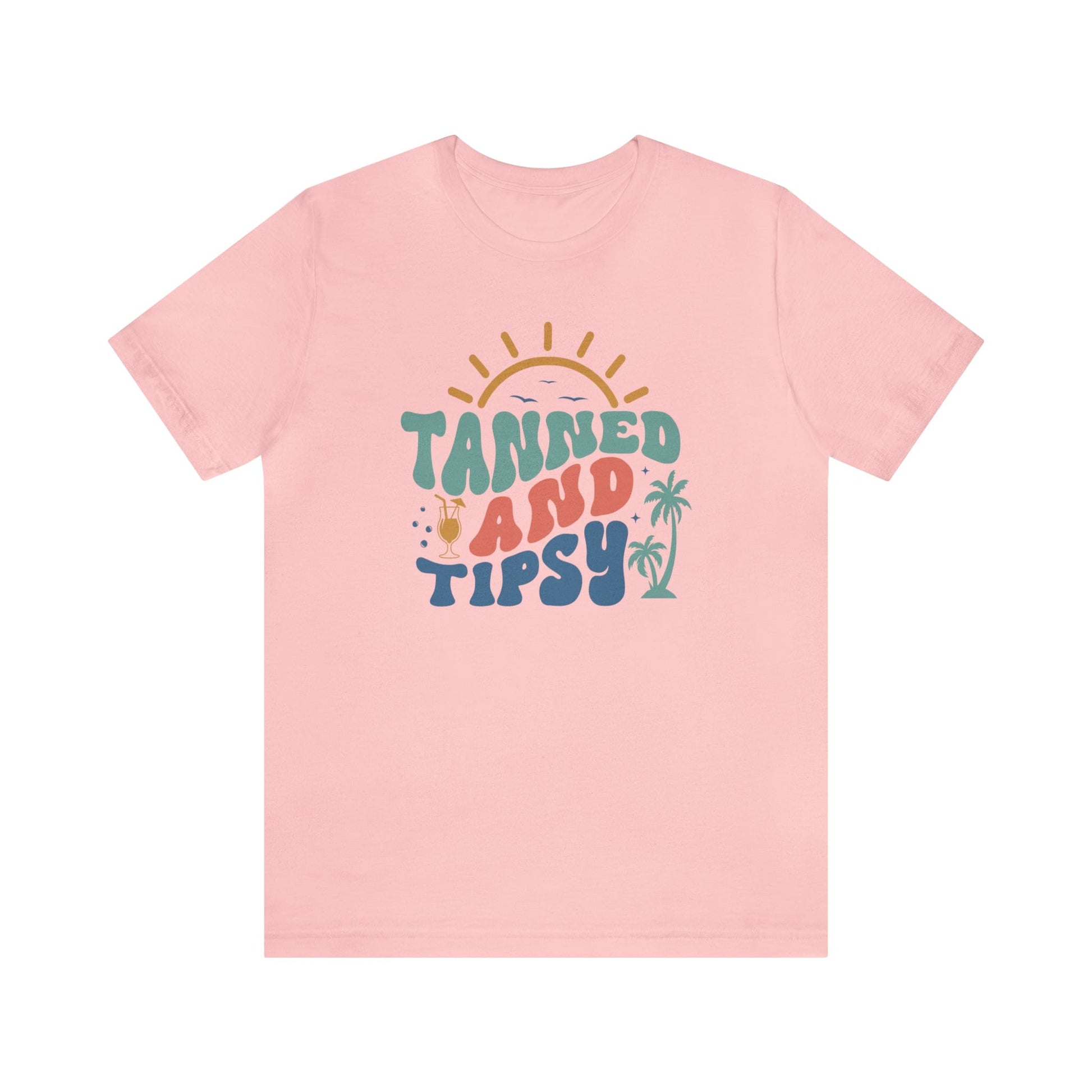 T-Shirt Pink / S Tanned and Tipsy | Vacation | Summer | Jersey Short Sleeve Tee