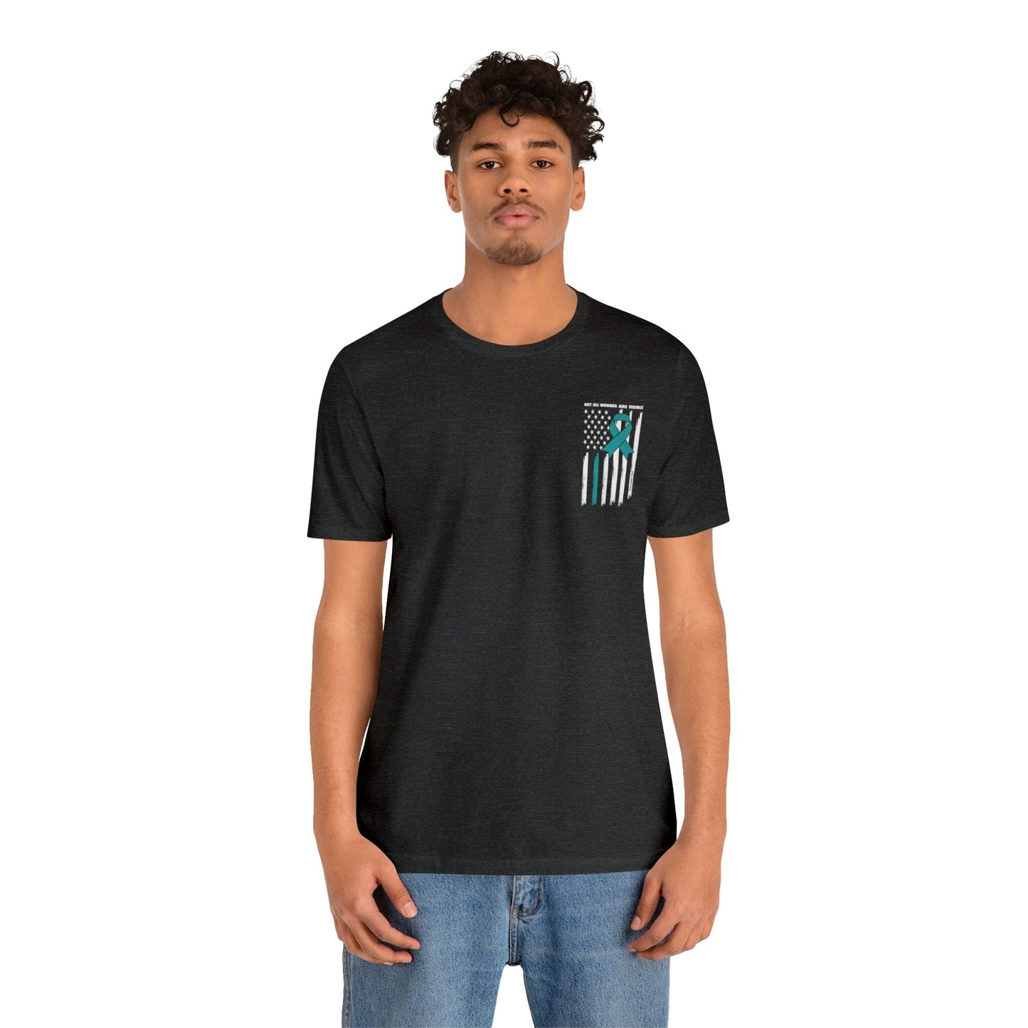 T-Shirt PTSD Awareness | Not All Wounds Are Visible | Sacrifice | Jersey Short Sleeve Tee