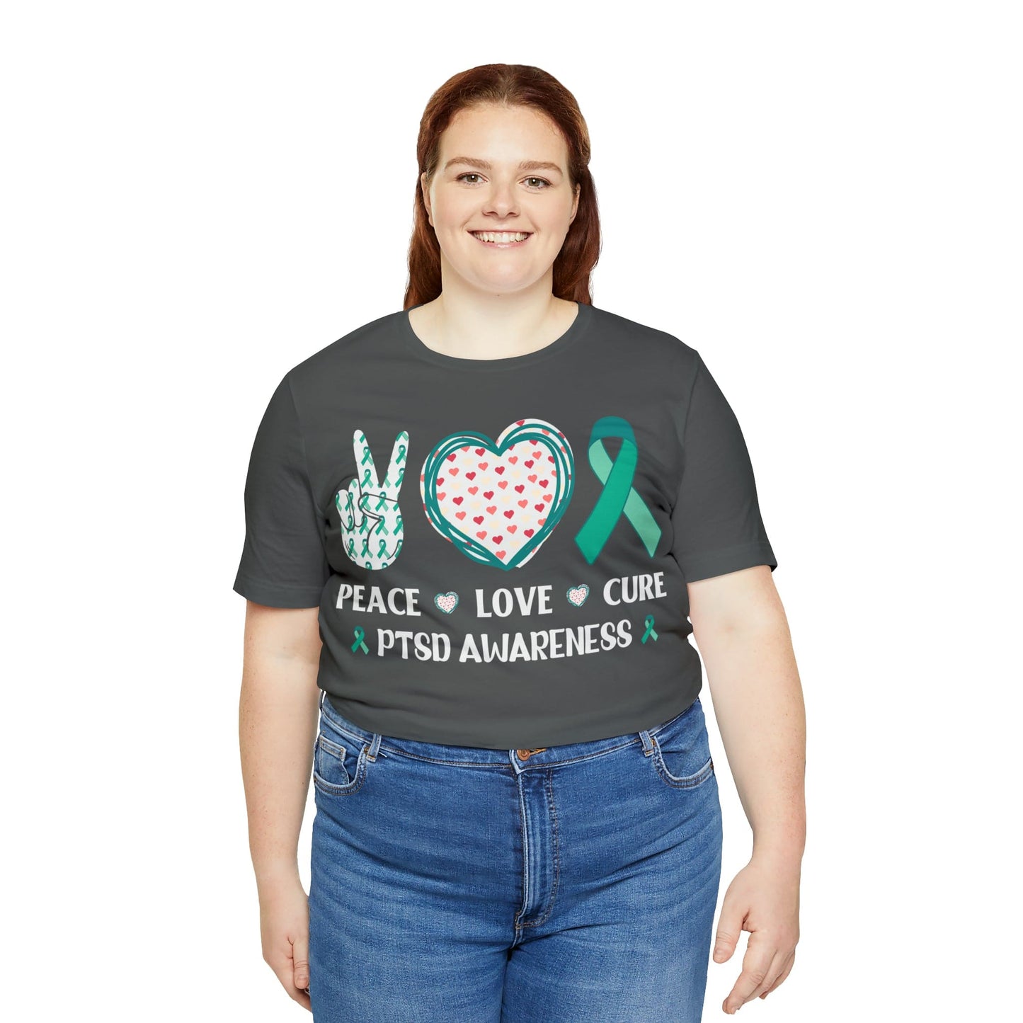 T-Shirt PTSD Awareness | Peace Love Cure | Jersey Short Sleeve Tee