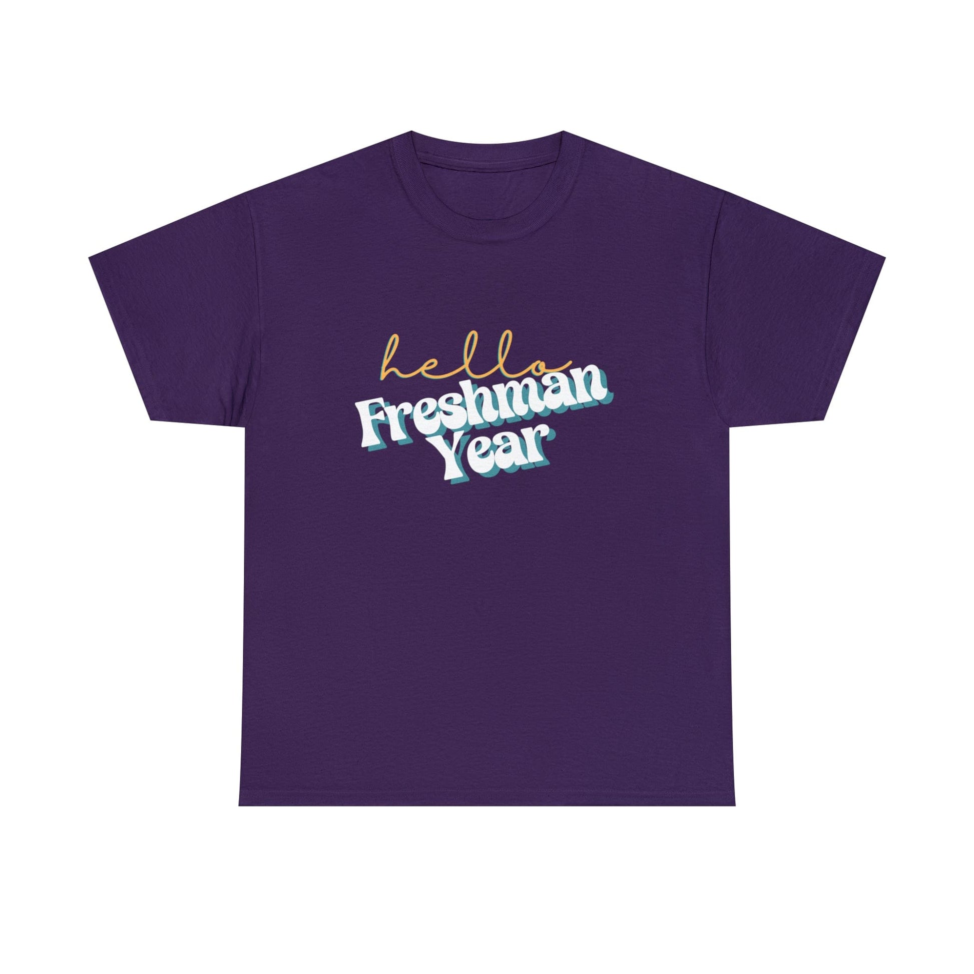 T-Shirt Purple / S Hello Freshman Year | Retro | ADULT Sizes | Cotton Tee