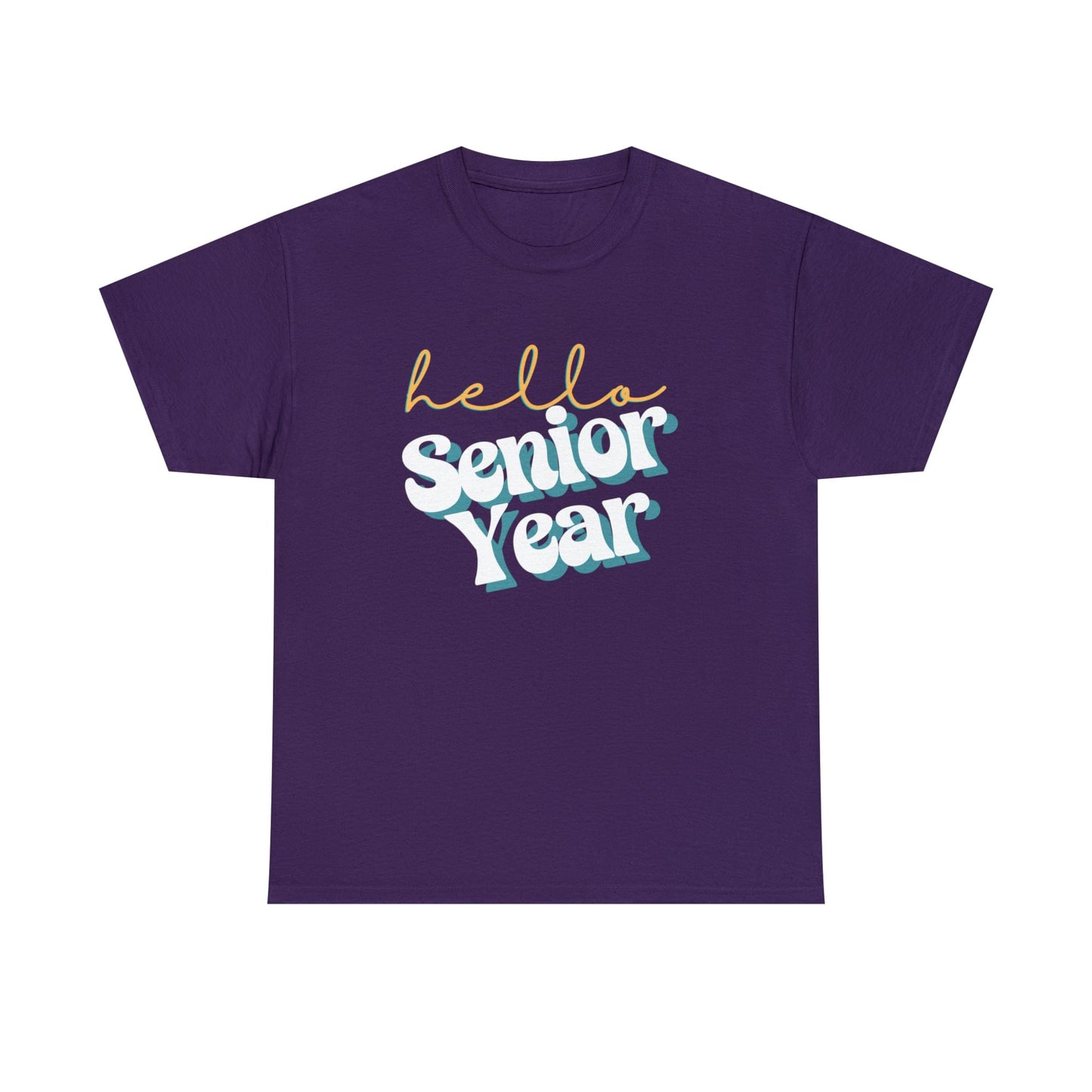 T-Shirt Purple / S Hello Senior Year | Retro | ADULT Sizes | Cotton Tee