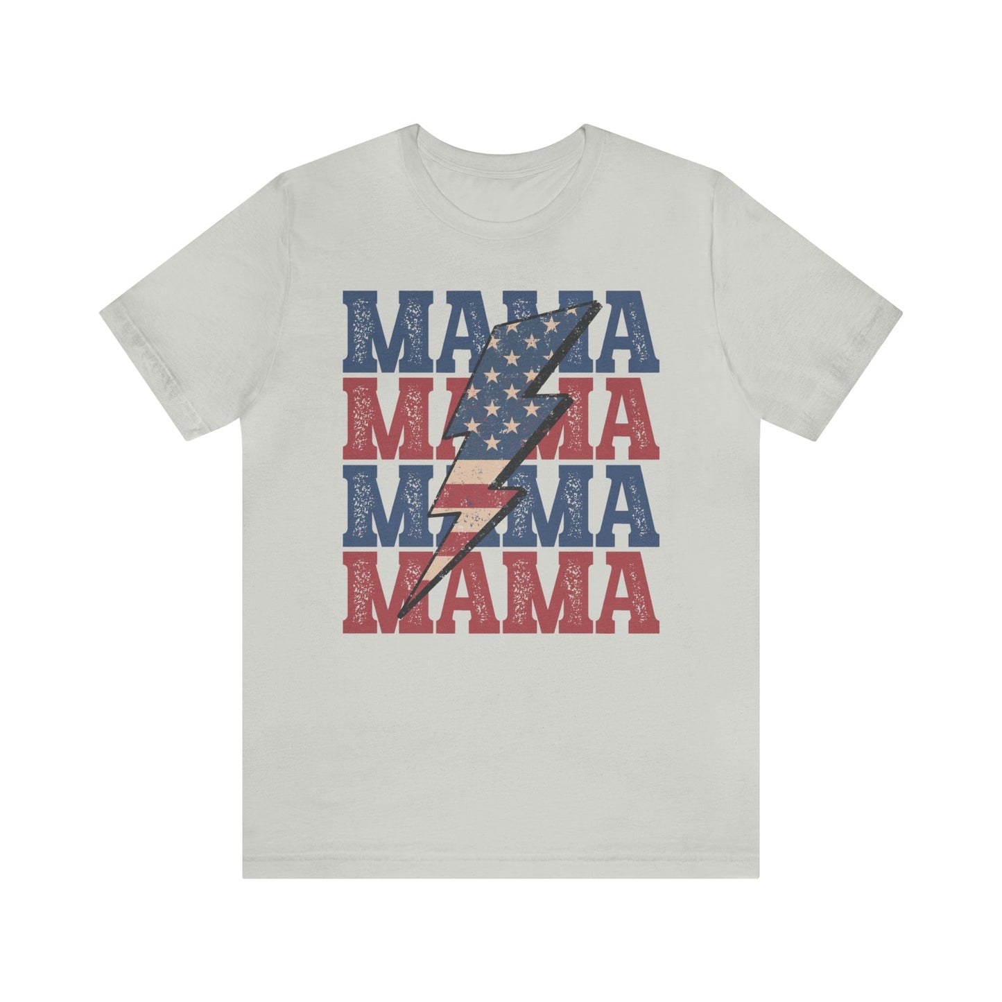 T-Shirt Silver / S American Mama Lightening | Jersey Short Sleeve Tee