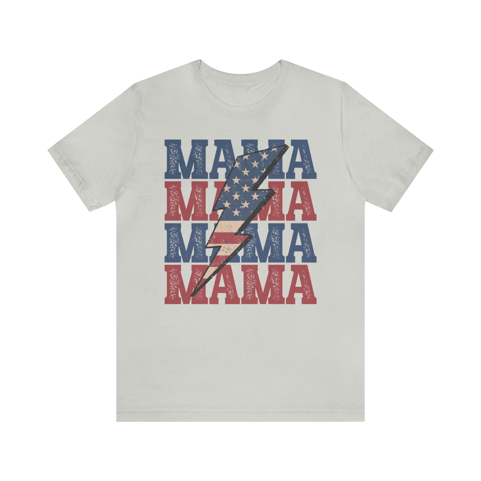 T-Shirt Silver / S American Mama Lightening | Jersey Short Sleeve Tee