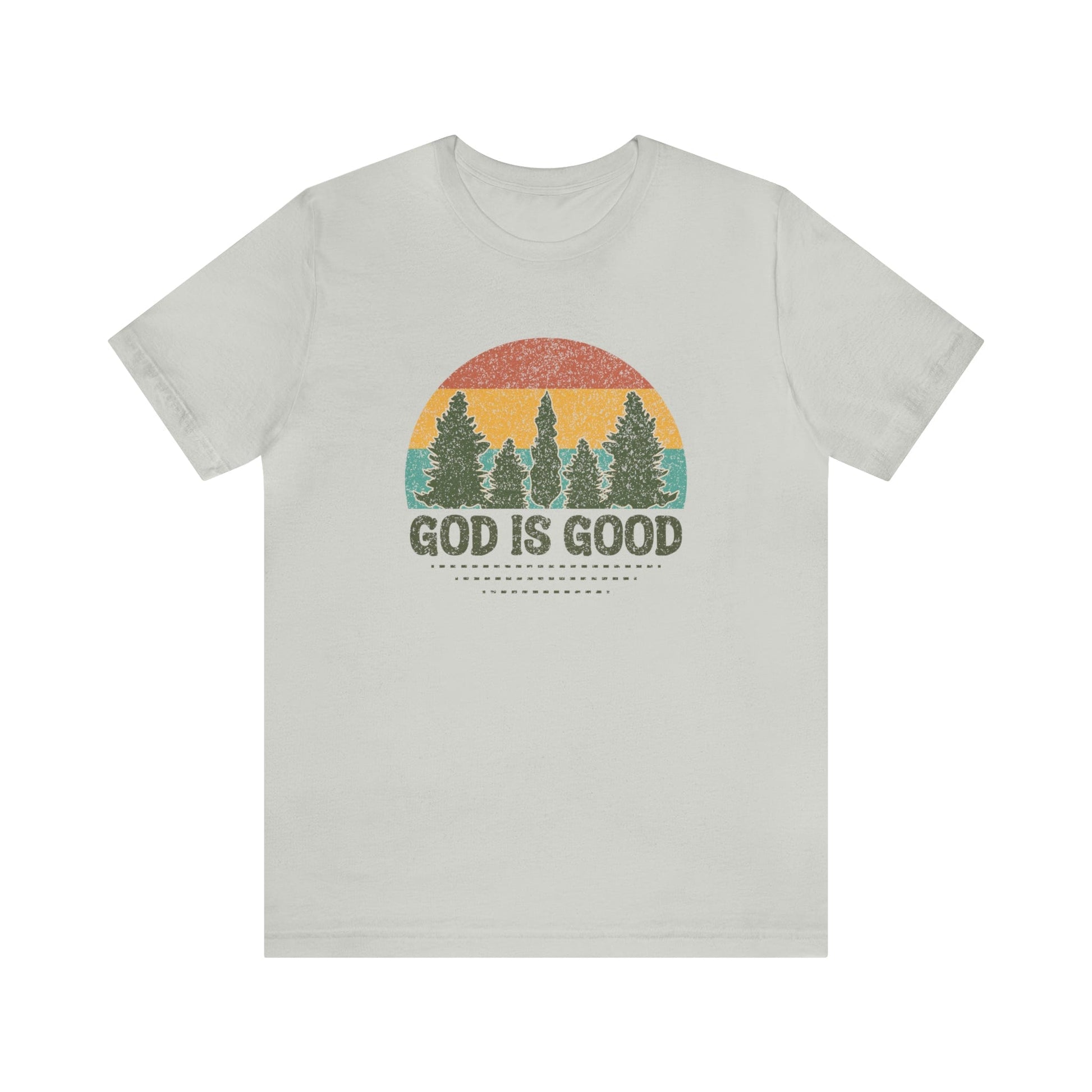 T-Shirt Silver / S God is Good | Christian | Retro | Jersey Short Sleeve Tee