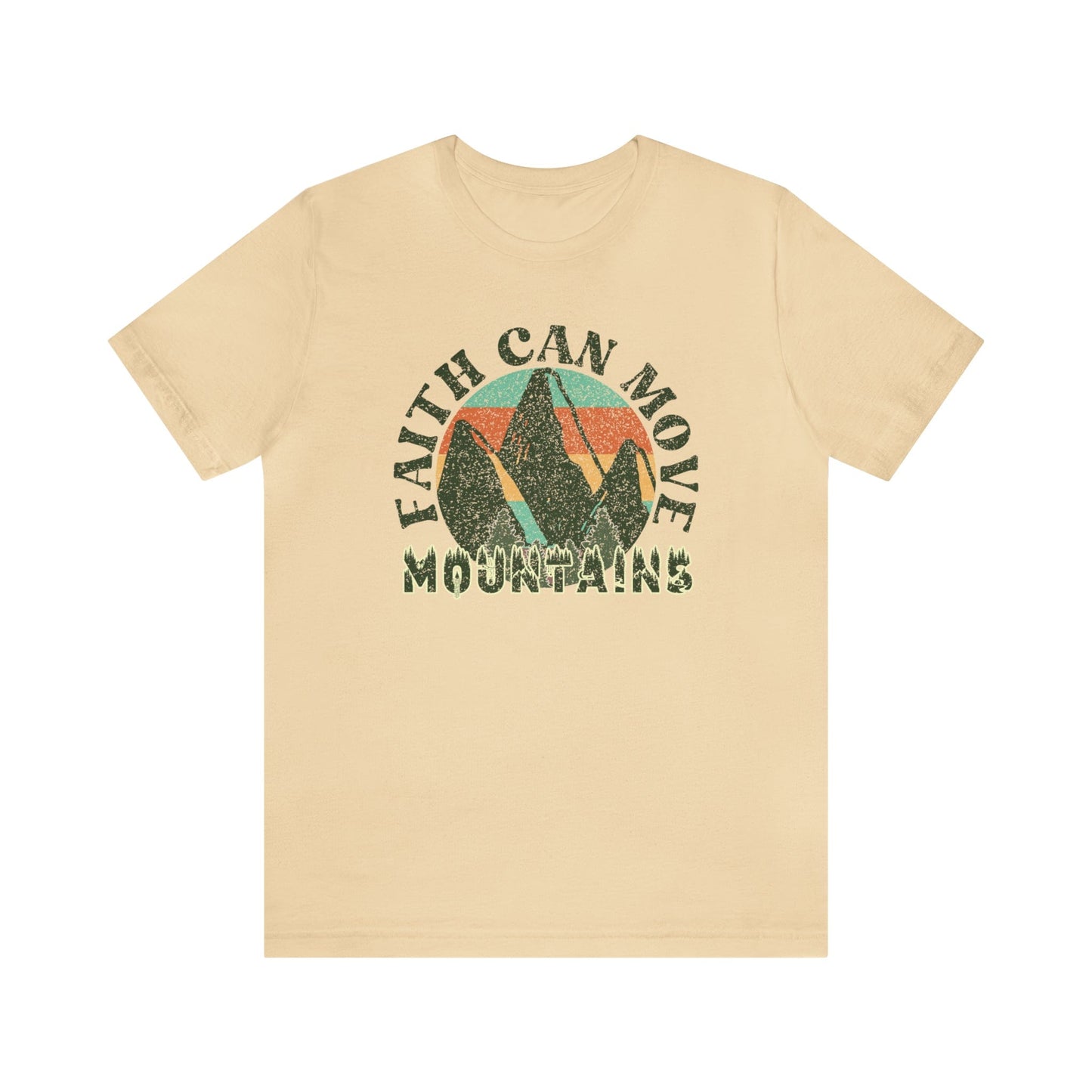 T-Shirt Soft Cream / S Faith Can Move Mountains | Christian | Retro | Jersey Short Sleeve Tee