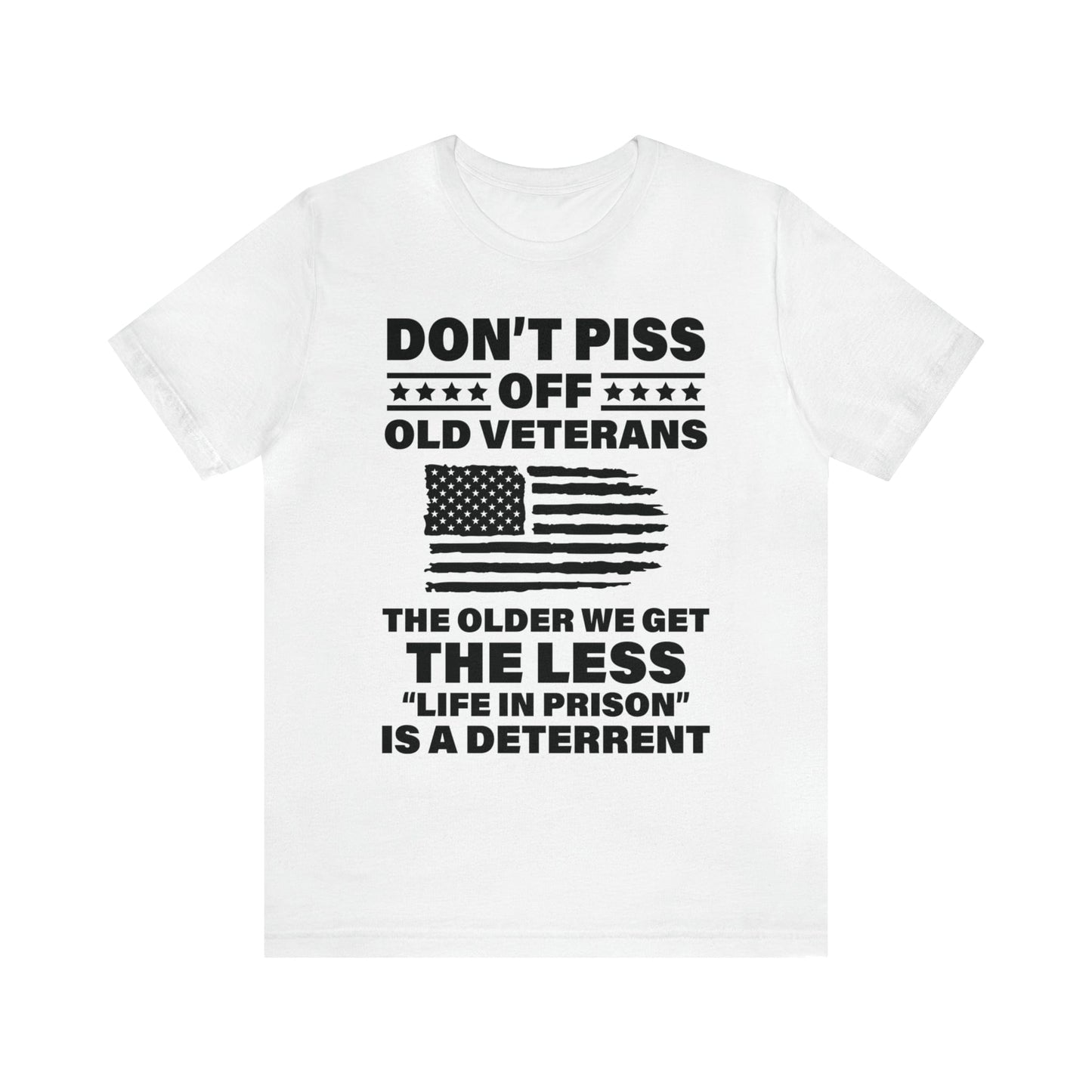 T-Shirt Solid White Blend / XS Don't Piss Off Old Veterans | US Veteran | Jersey Short Sleeve Tee