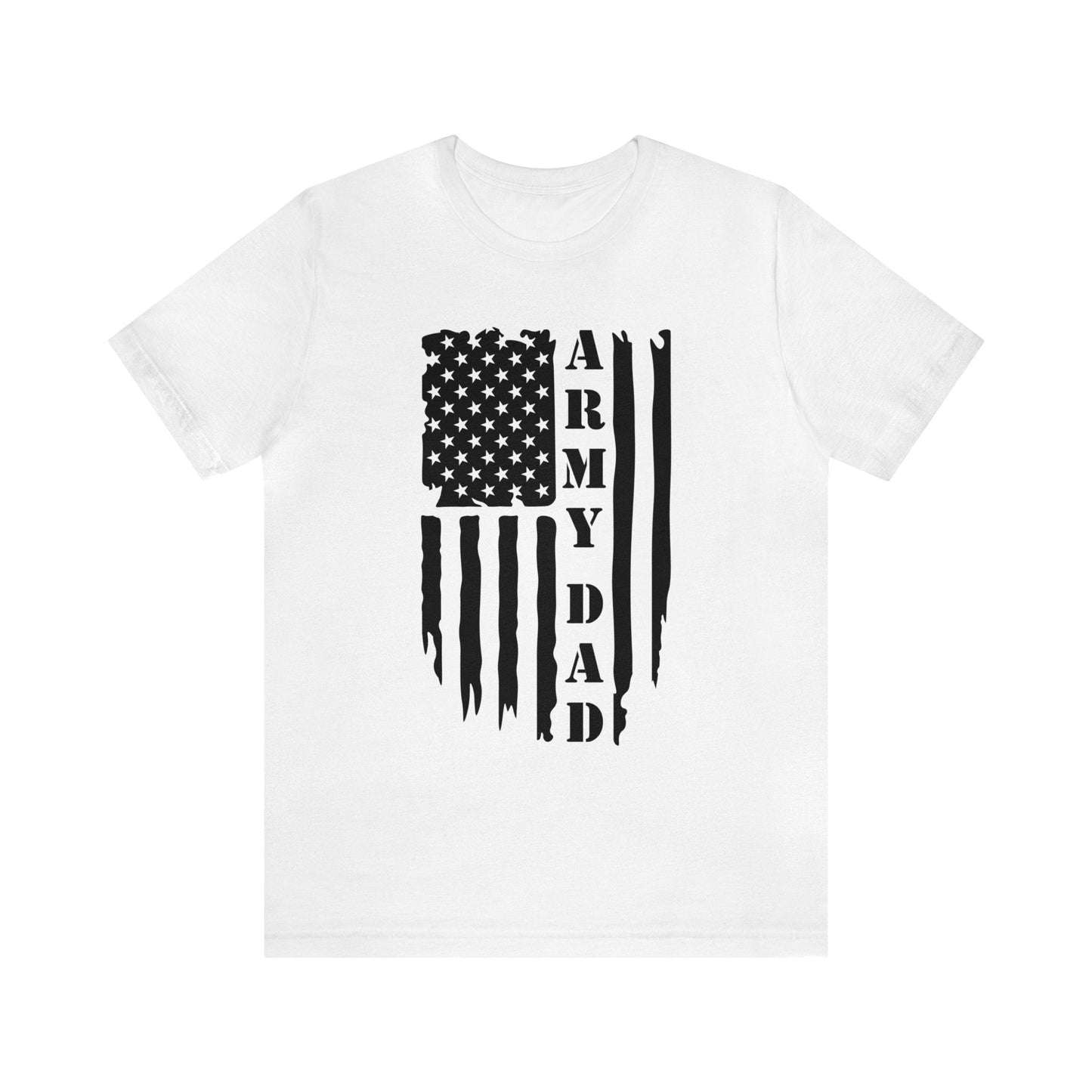 T-Shirt Solid White Blend / XS US Army Dad | Flag | Jersey Short Sleeve Tee