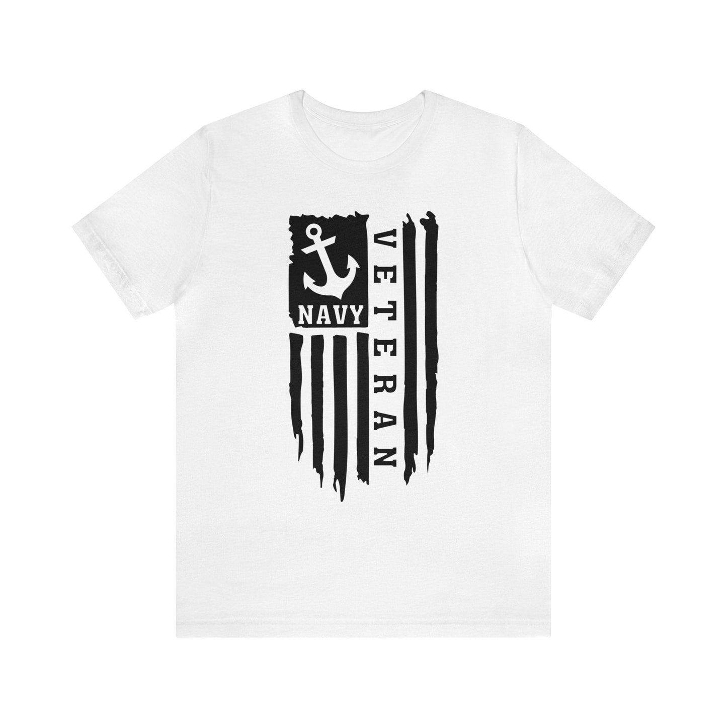 T-Shirt Solid White Blend / XS US Navy Veteran | Flag | Jersey Short Sleeve Tee